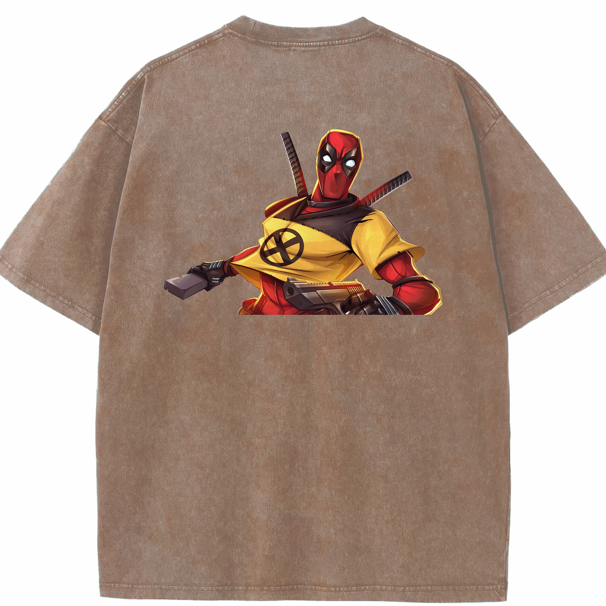 （画像用） Deadpool デッドプール 綿100% ヴィンテージ風 半袖Tシャツ（背面プリント）