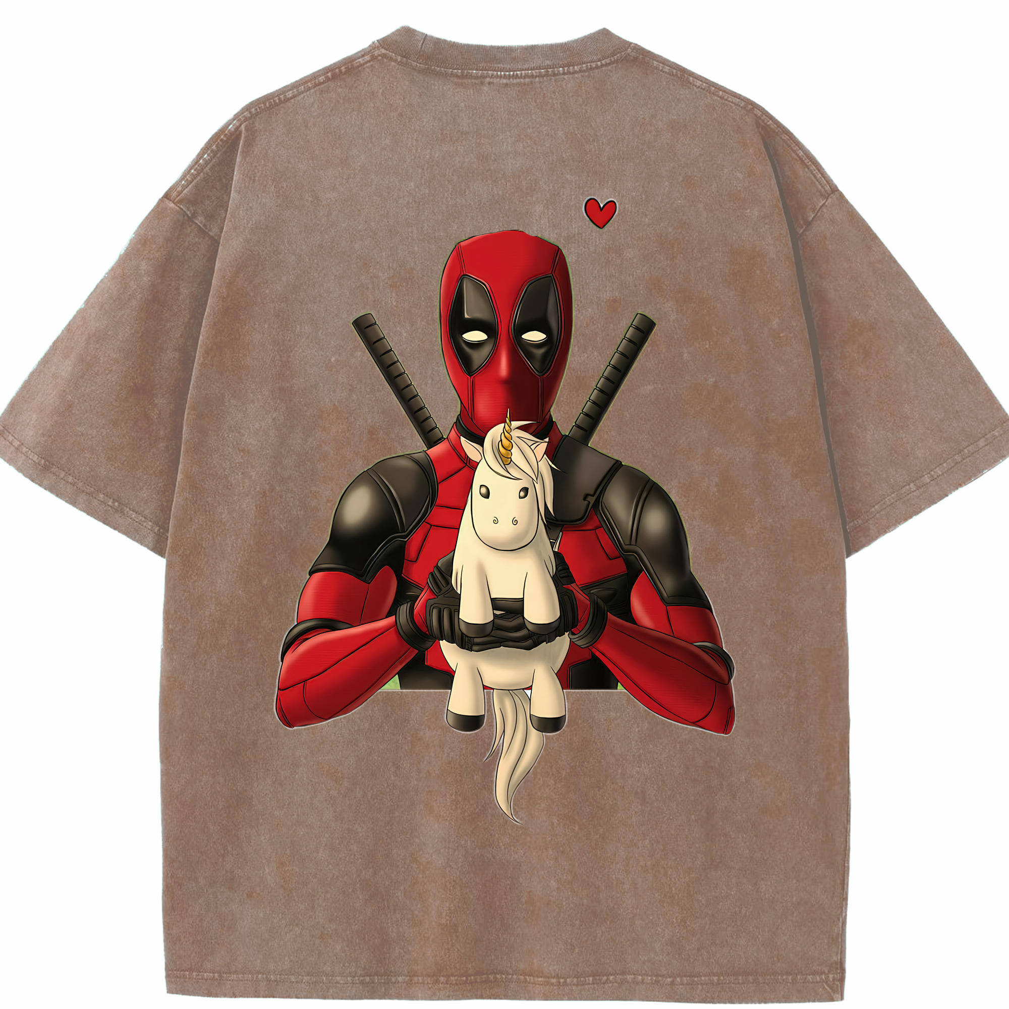 （画像用） Deadpool デッドプール 綿100% ヴィンテージ風 半袖Tシャツ（背面プリント）
