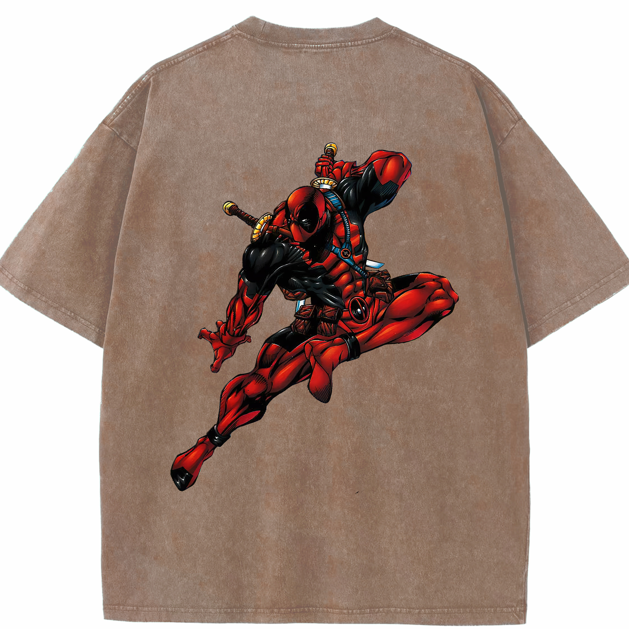 （画像用） Deadpool デッドプール 綿100% ヴィンテージ風 半袖Tシャツ（背面プリント）
