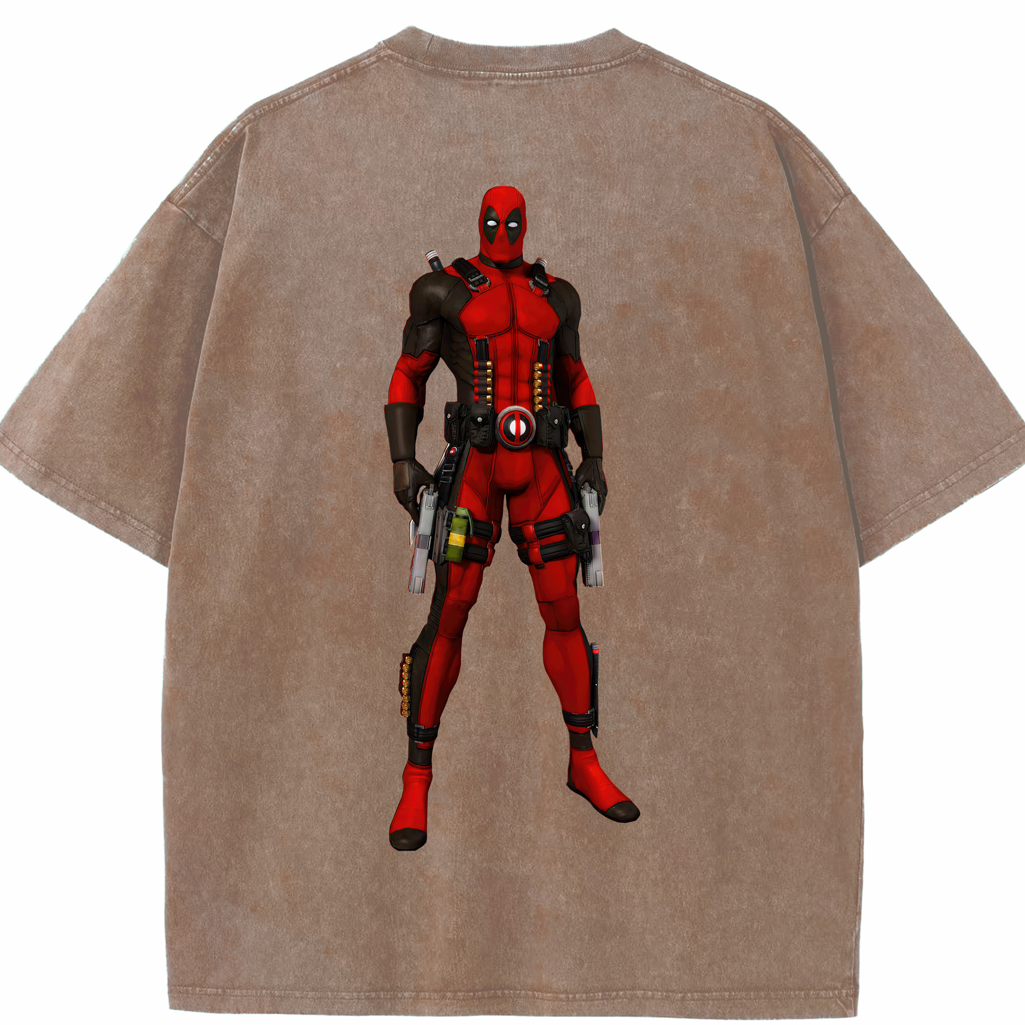 （画像用） Deadpool デッドプール 綿100% ヴィンテージ風 半袖Tシャツ（背面プリント）