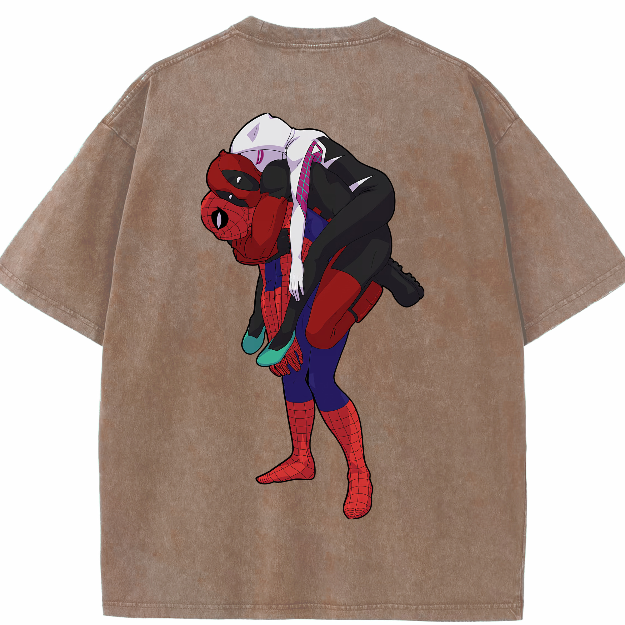（画像用） Deadpool デッドプール 綿100% ヴィンテージ風 半袖Tシャツ（背面プリント）