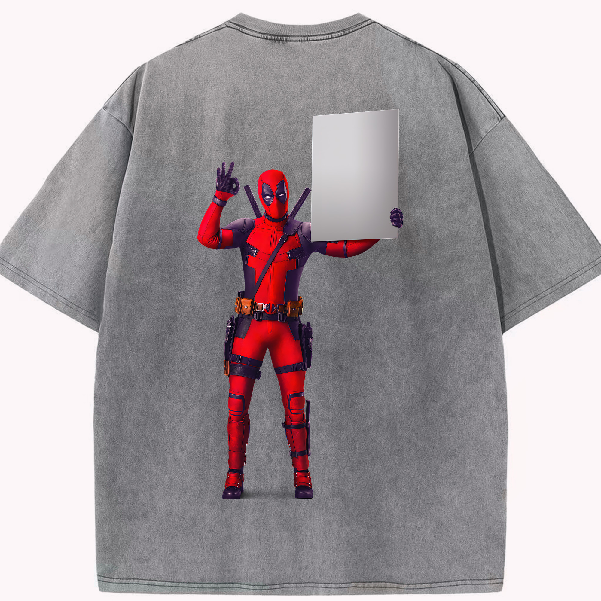 （画像用） Deadpool デッドプール 綿100% ヴィンテージ風 半袖Tシャツ（背面プリント）