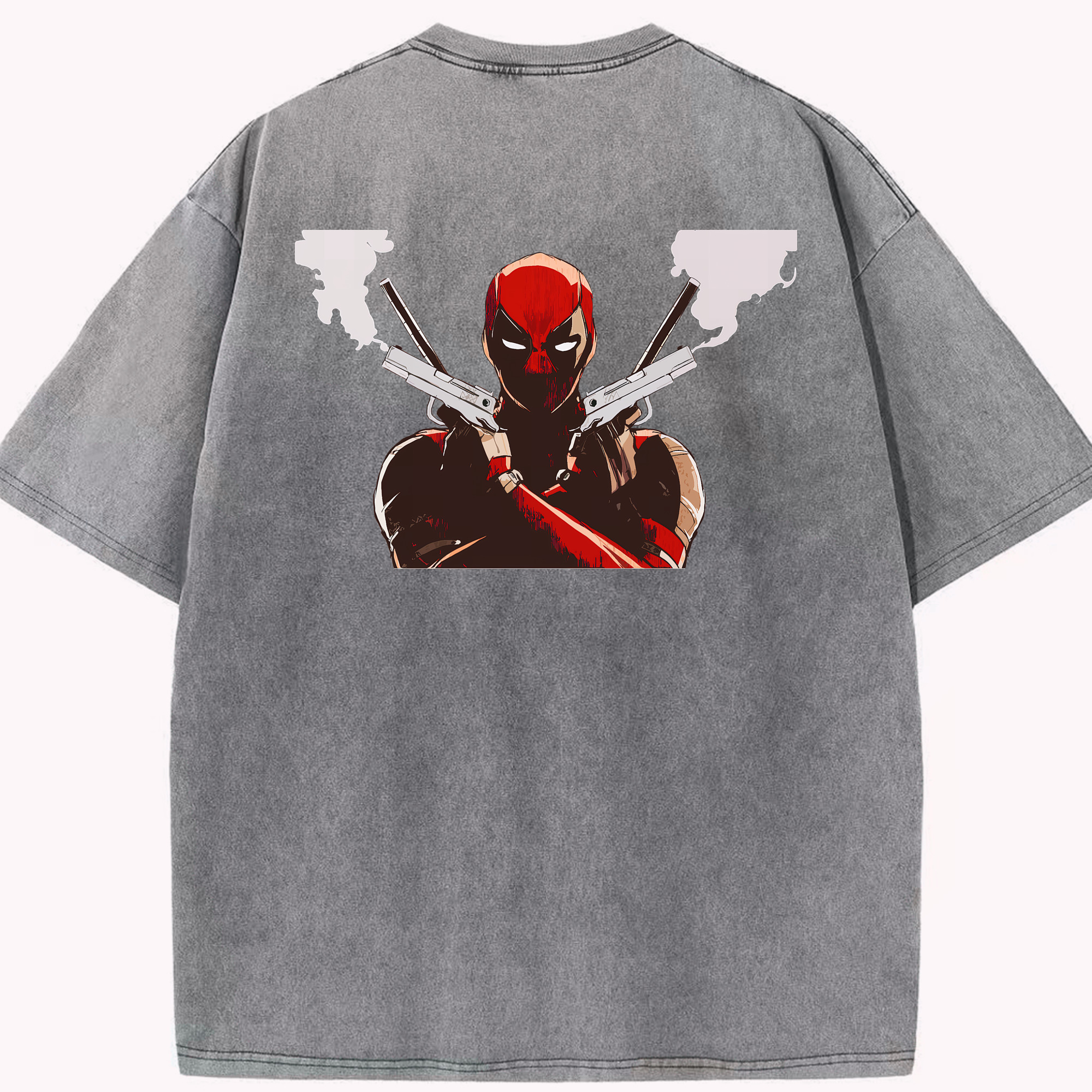 （画像用） Deadpool デッドプール 綿100% ヴィンテージ風 半袖Tシャツ（背面プリント）