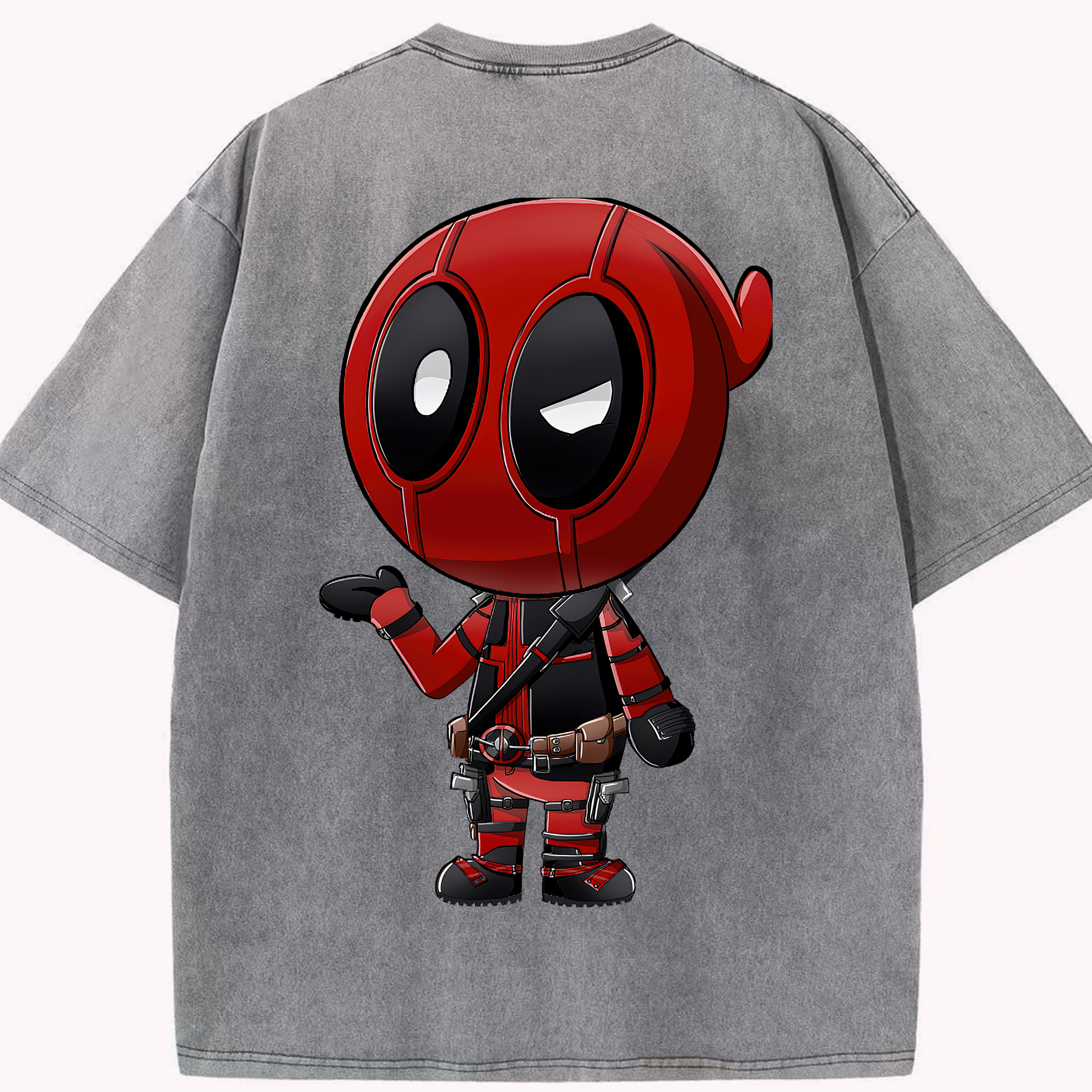 （画像用） Deadpool デッドプール 綿100% ヴィンテージ風 半袖Tシャツ（背面プリント）