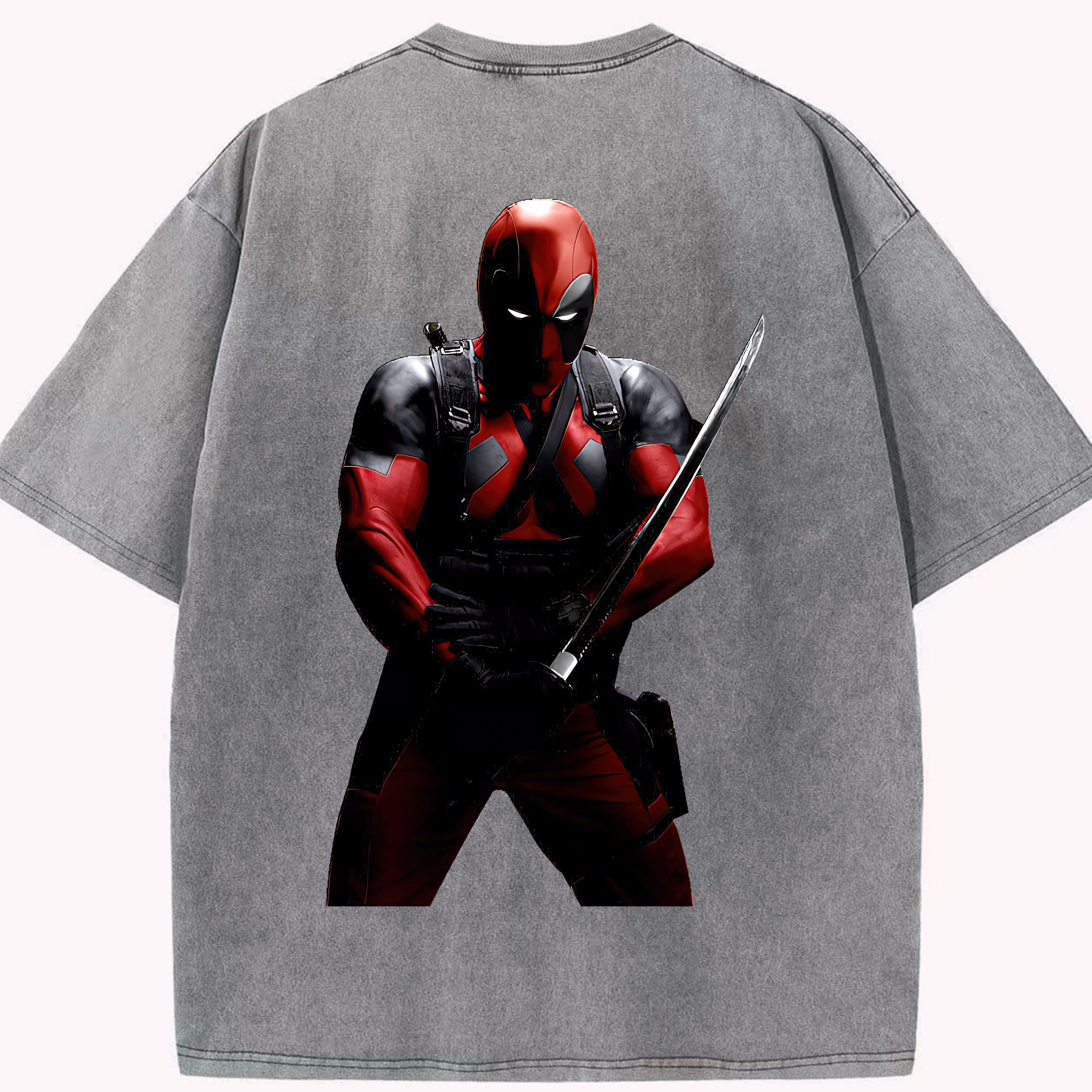 （画像用） Deadpool デッドプール 綿100% ヴィンテージ風 半袖Tシャツ（背面プリント）