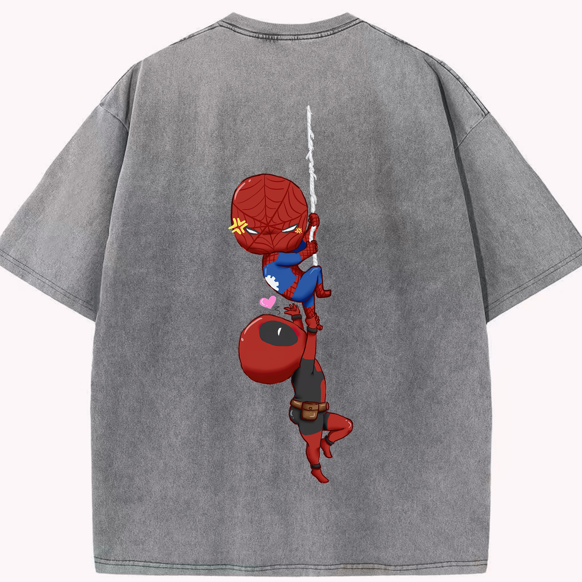 （画像用） Deadpool デッドプール 綿100% ヴィンテージ風 半袖Tシャツ（背面プリント）