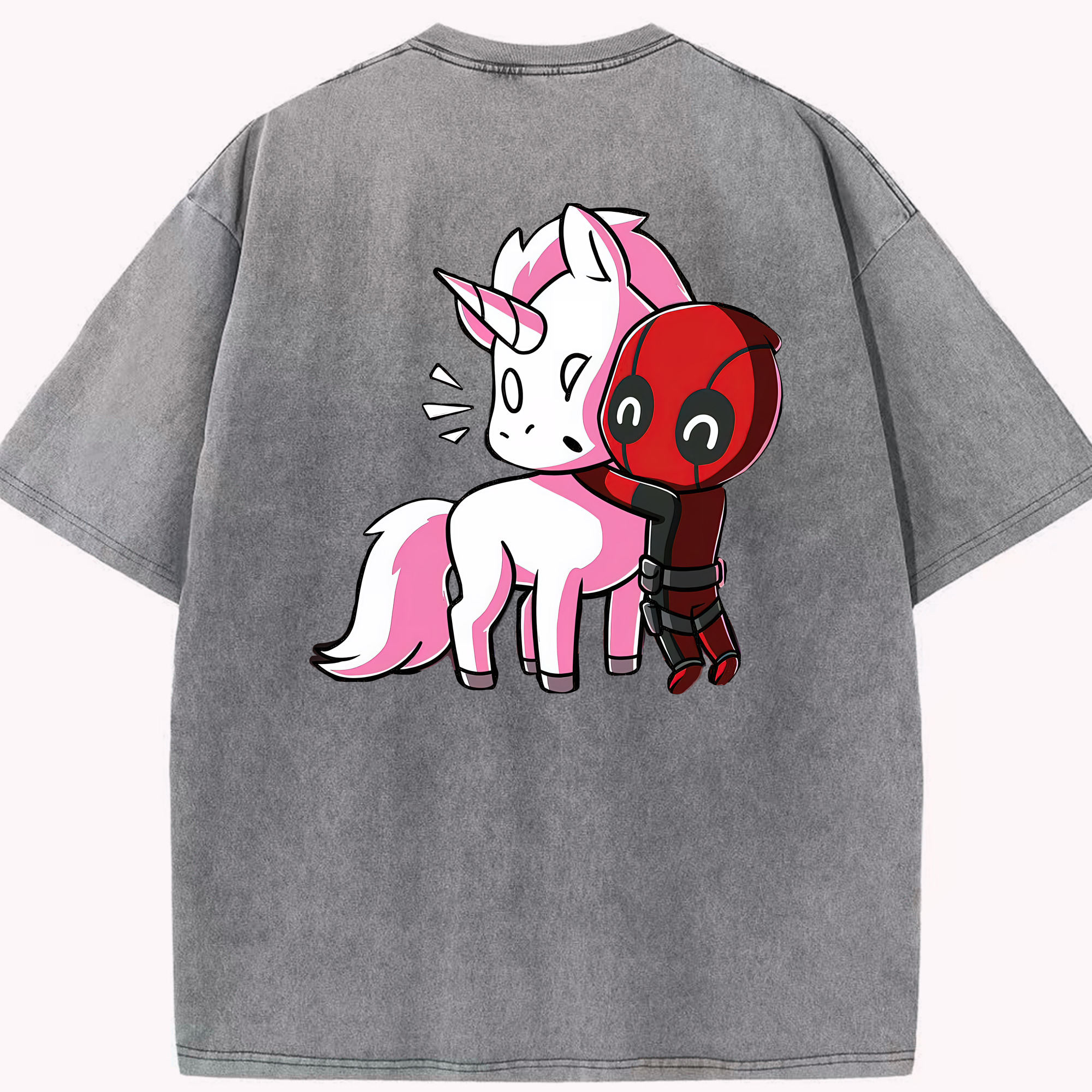（画像用） Deadpool デッドプール 綿100% ヴィンテージ風 半袖Tシャツ（背面プリント）