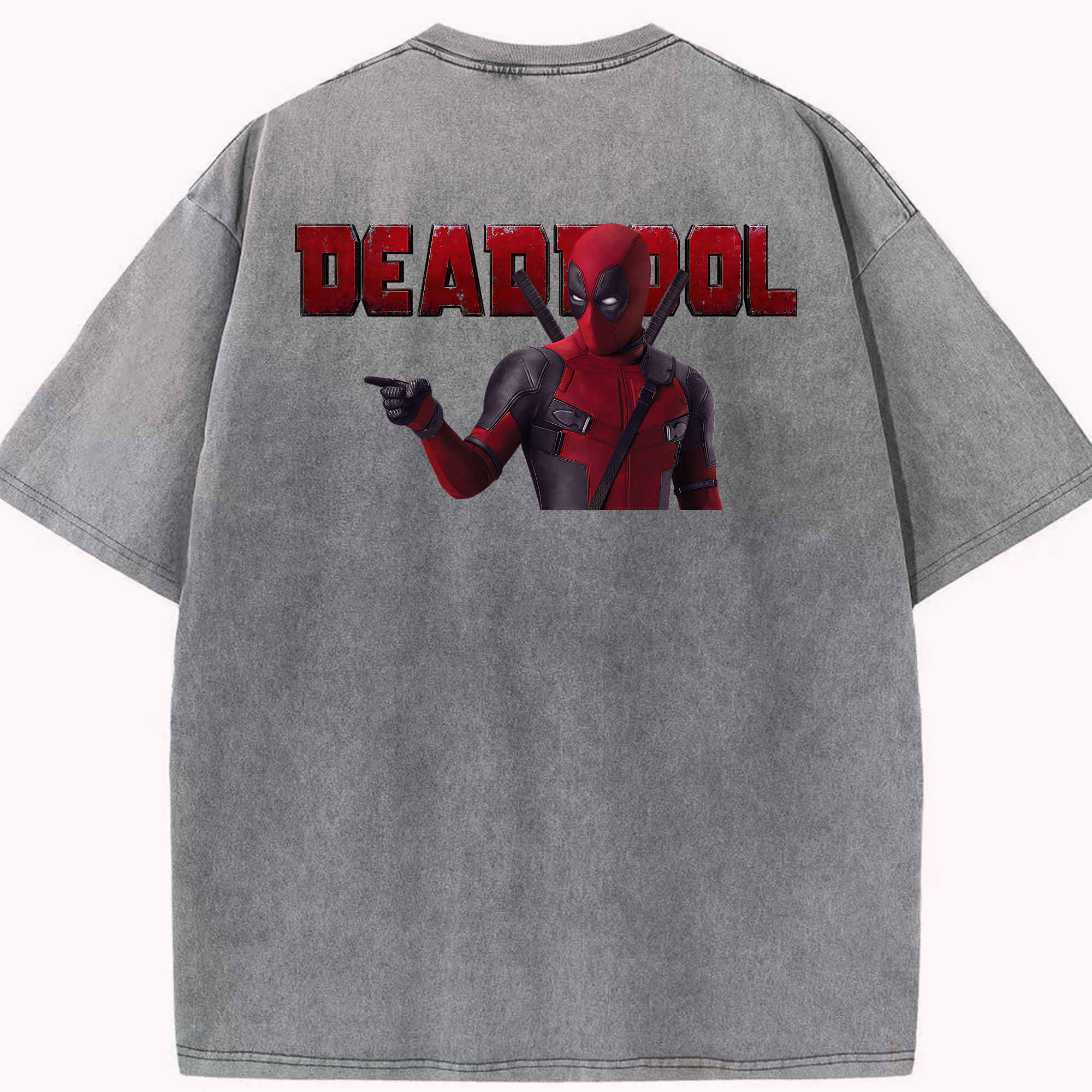 （画像用） Deadpool デッドプール 綿100% ヴィンテージ風 半袖Tシャツ（背面プリント）