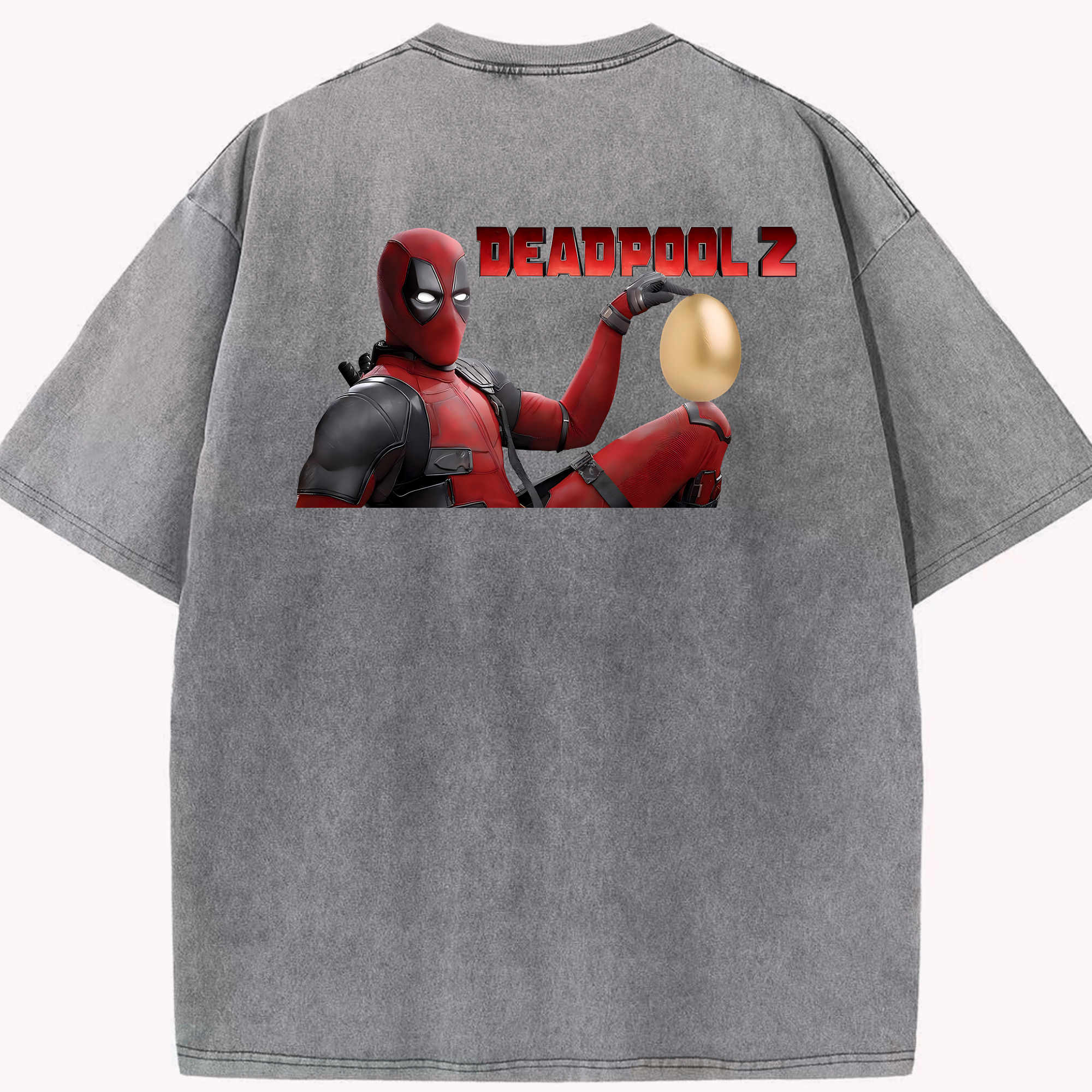 （画像用） Deadpool デッドプール 綿100% ヴィンテージ風 半袖Tシャツ（背面プリント）