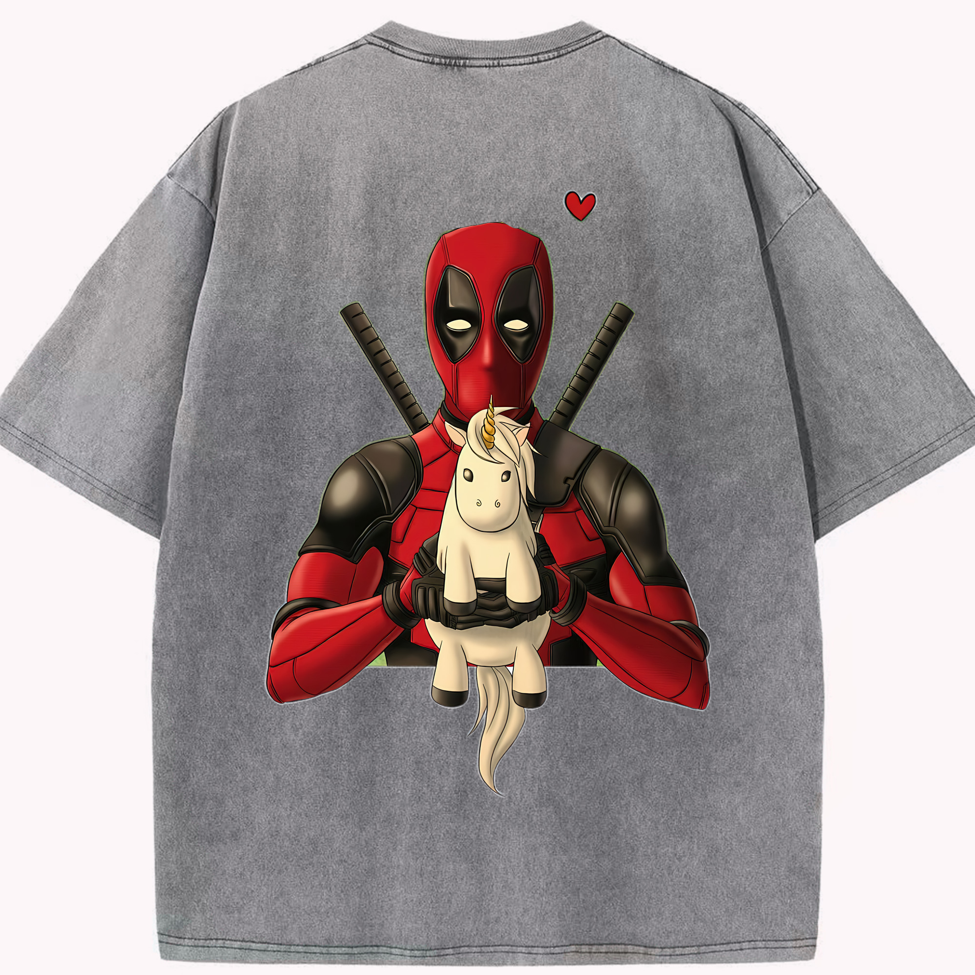 （画像用） Deadpool デッドプール 綿100% ヴィンテージ風 半袖Tシャツ（背面プリント）