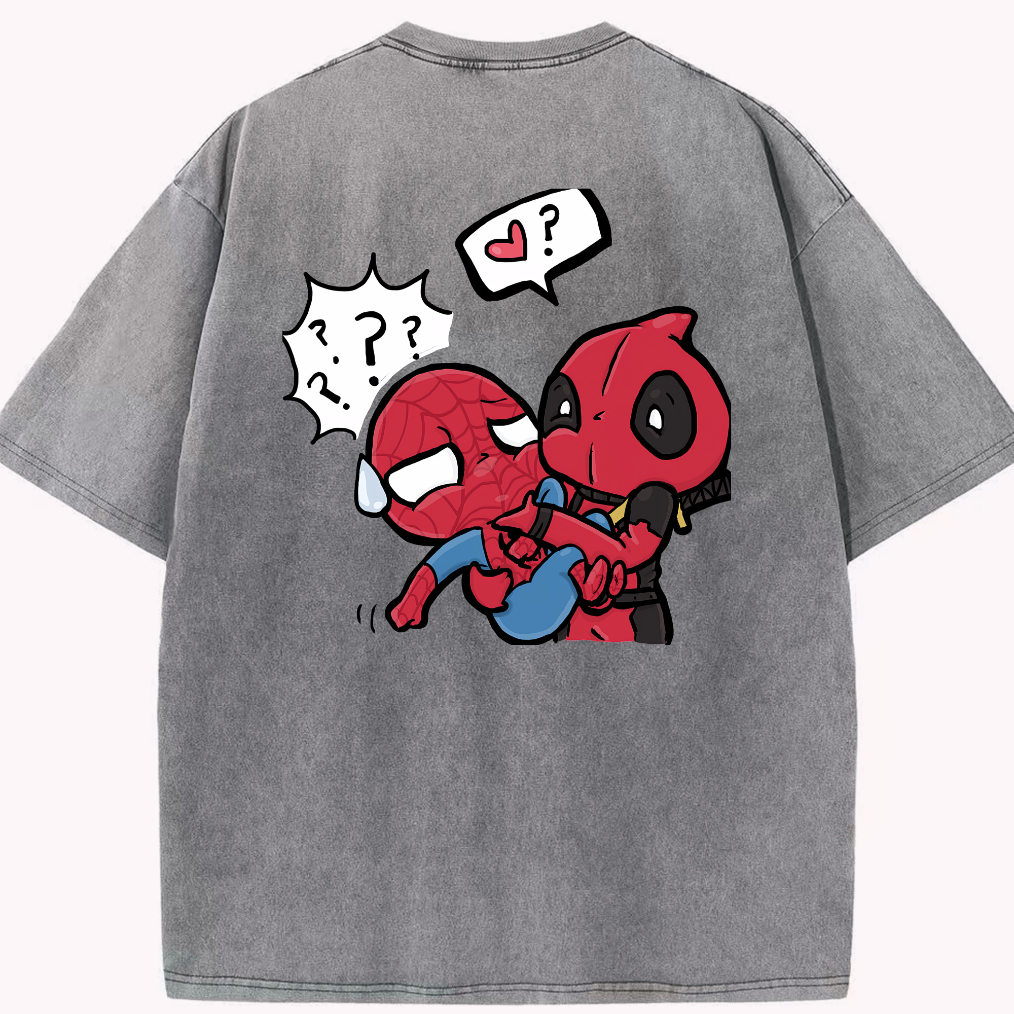 （画像用） Deadpool デッドプール 綿100% ヴィンテージ風 半袖Tシャツ（背面プリント）