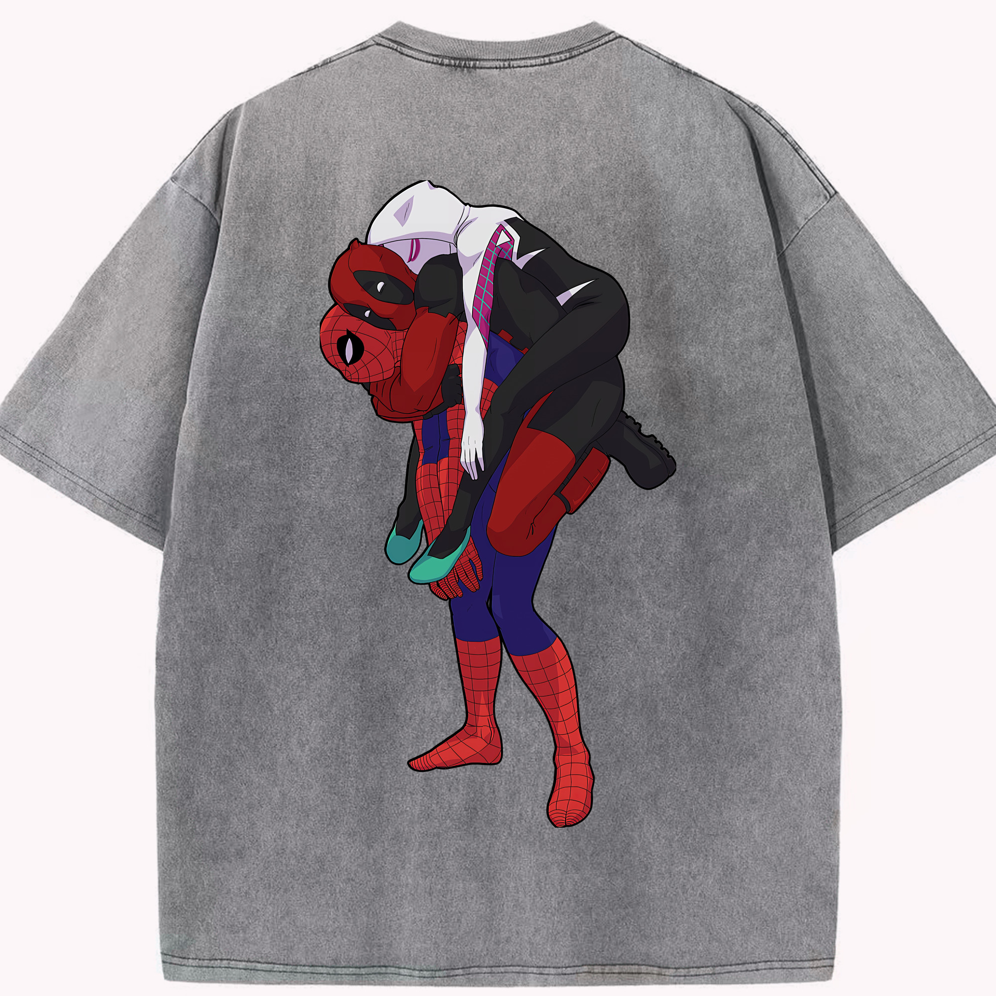 （画像用） Deadpool デッドプール 綿100% ヴィンテージ風 半袖Tシャツ（背面プリント）