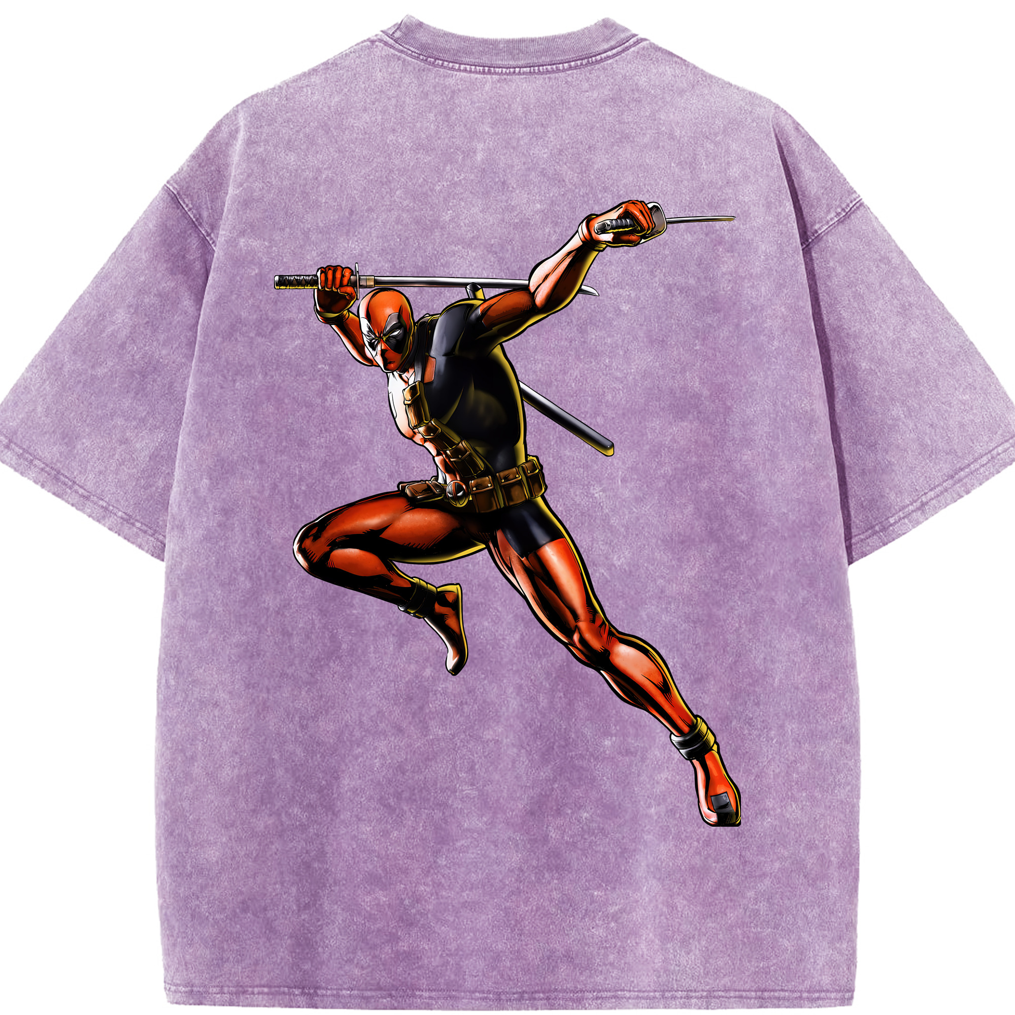 （画像用） Deadpool デッドプール 綿100% ヴィンテージ風 半袖Tシャツ（背面プリント）