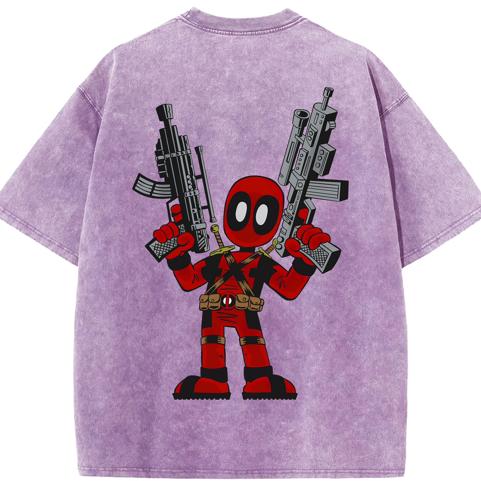 （画像用） Deadpool デッドプール 綿100% ヴィンテージ風 半袖Tシャツ（背面プリント）