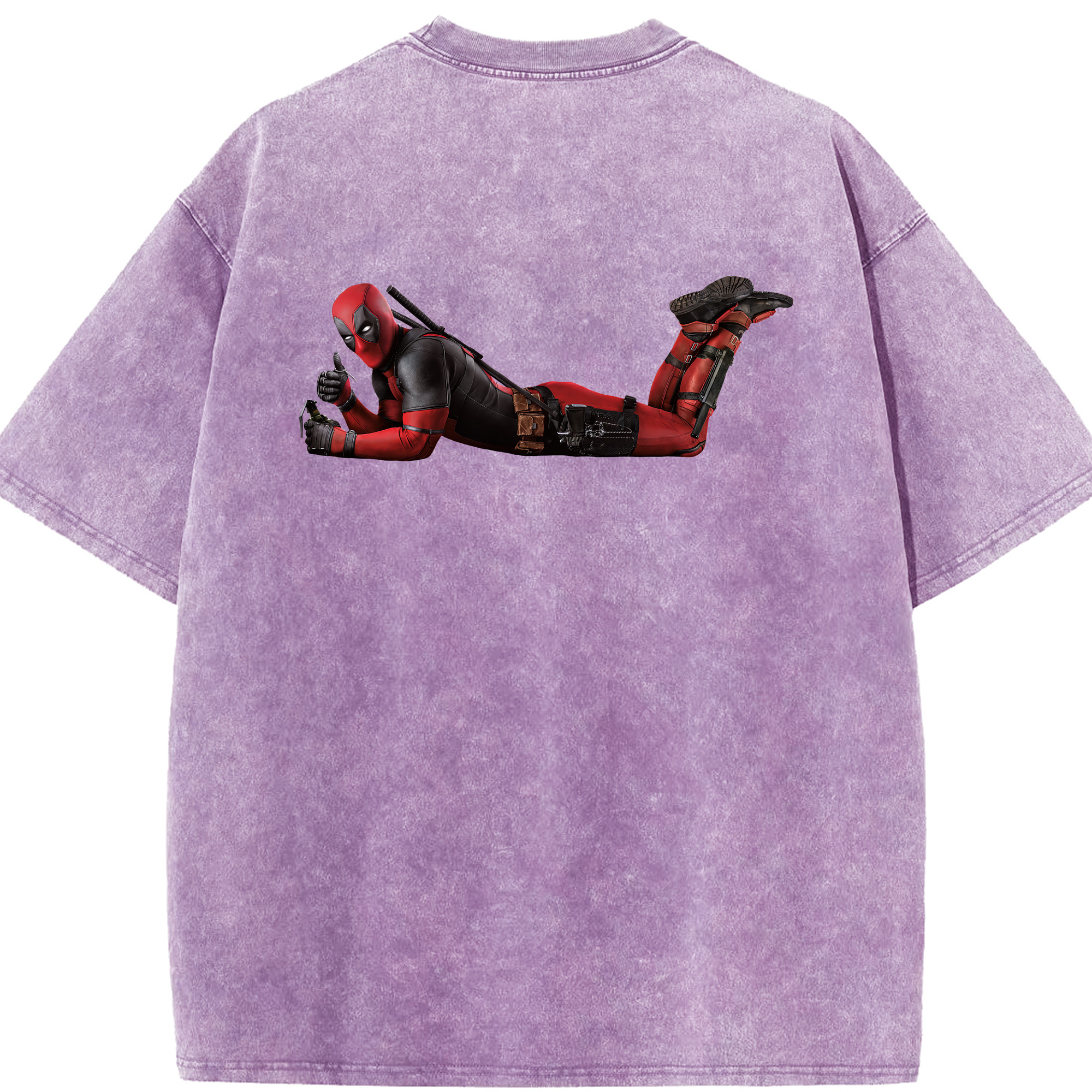 （画像用） Deadpool デッドプール 綿100% ヴィンテージ風 半袖Tシャツ（背面プリント）