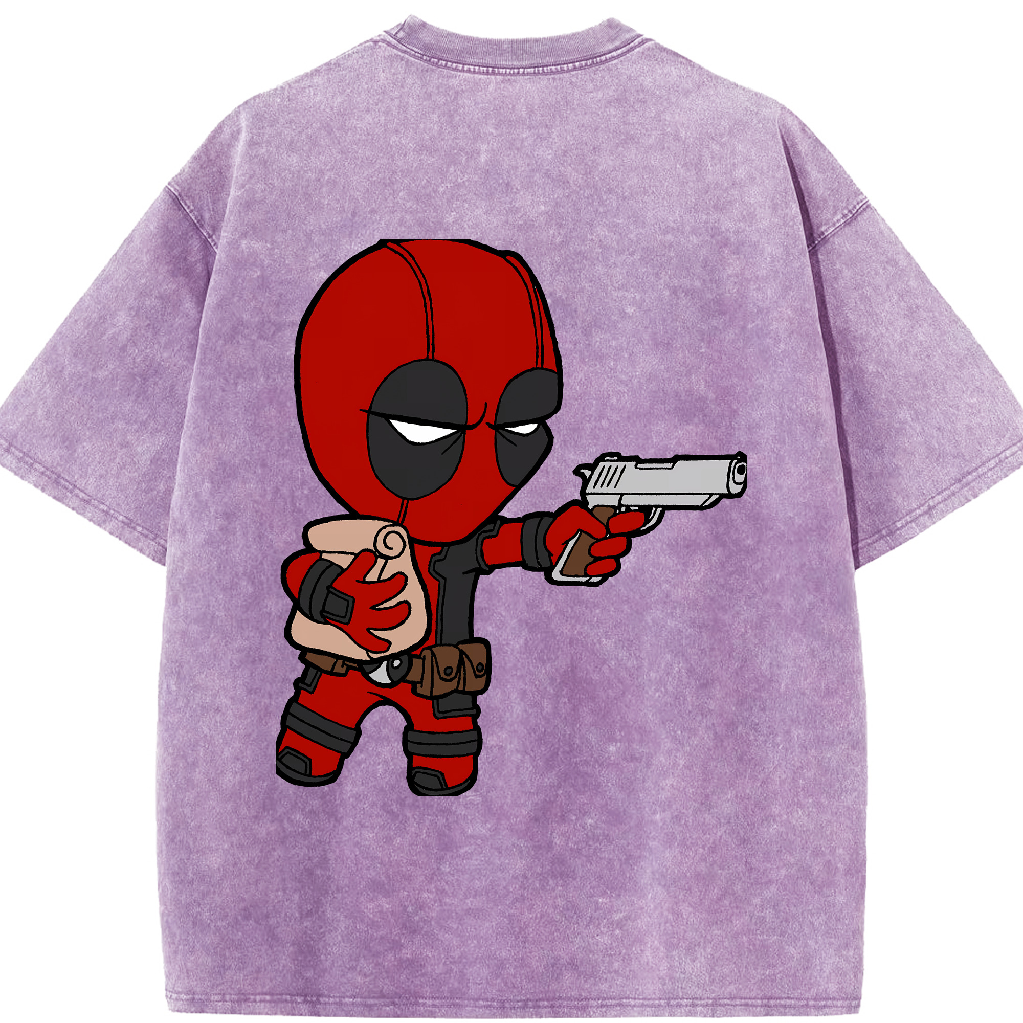 （画像用） Deadpool デッドプール 綿100% ヴィンテージ風 半袖Tシャツ（背面プリント）