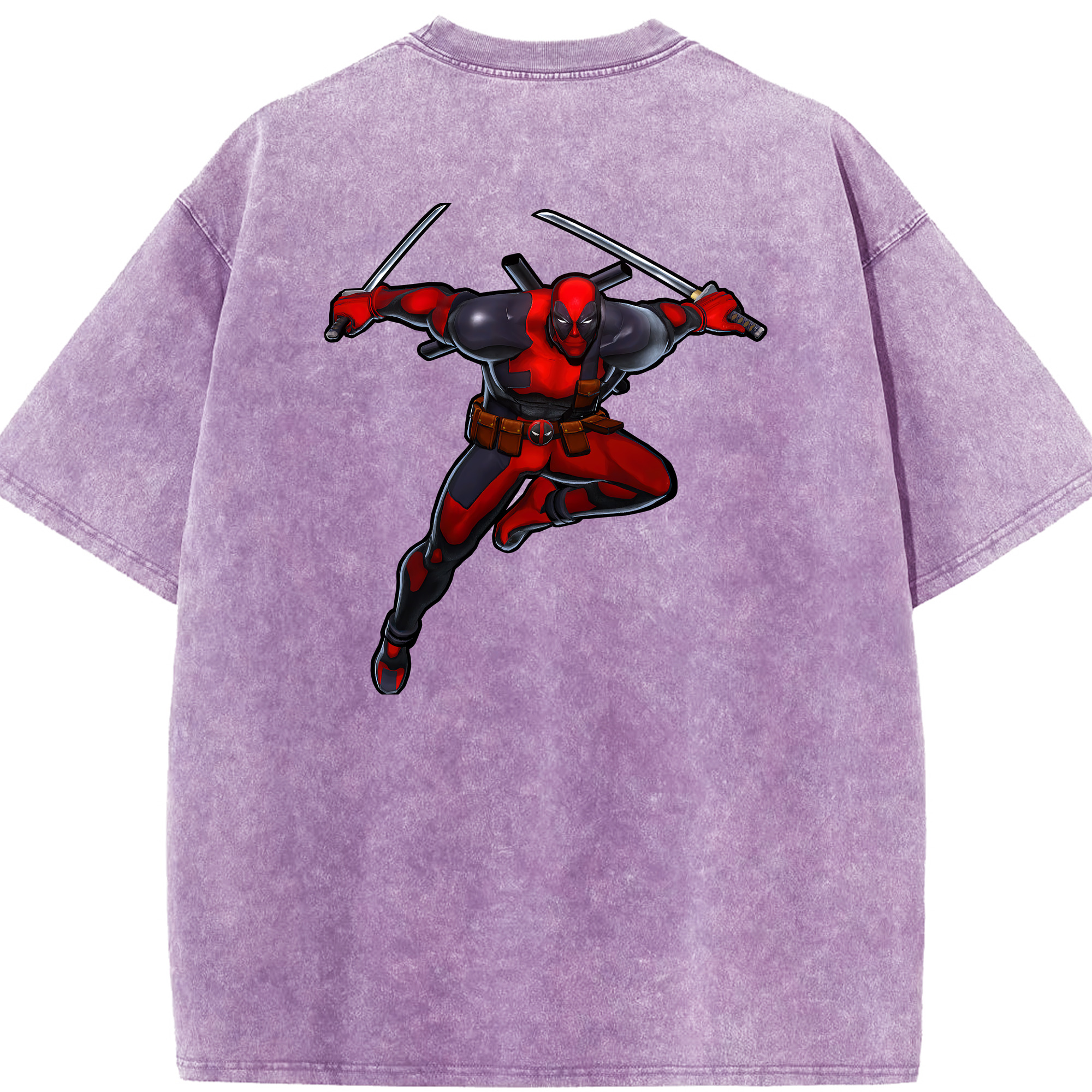 （画像用） Deadpool デッドプール 綿100% ヴィンテージ風 半袖Tシャツ（背面プリント）