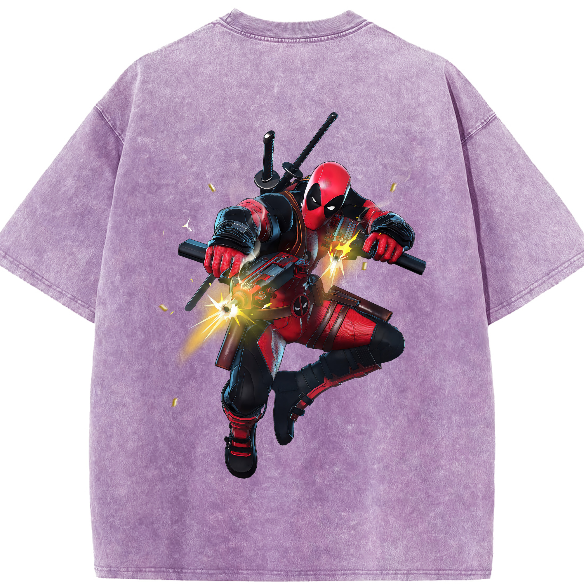 （画像用） Deadpool デッドプール 綿100% ヴィンテージ風 半袖Tシャツ（背面プリント）