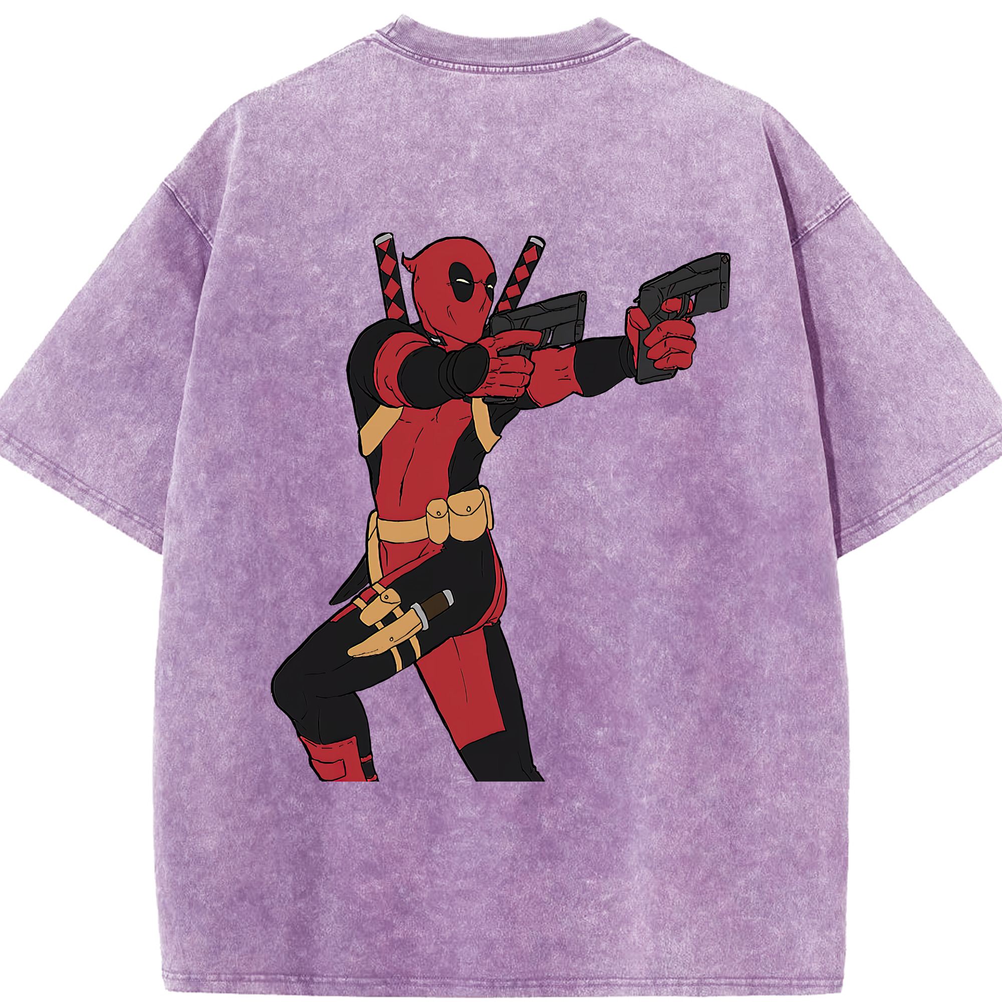 （画像用） Deadpool デッドプール 綿100% ヴィンテージ風 半袖Tシャツ（背面プリント）