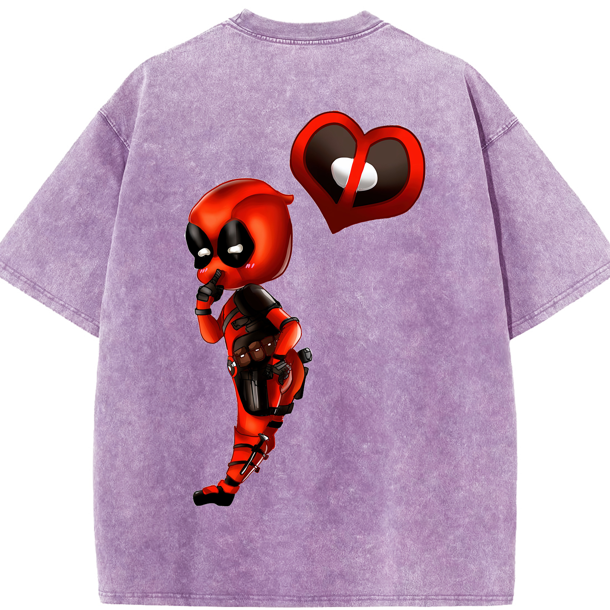 （画像用） Deadpool デッドプール 綿100% ヴィンテージ風 半袖Tシャツ（背面プリント）