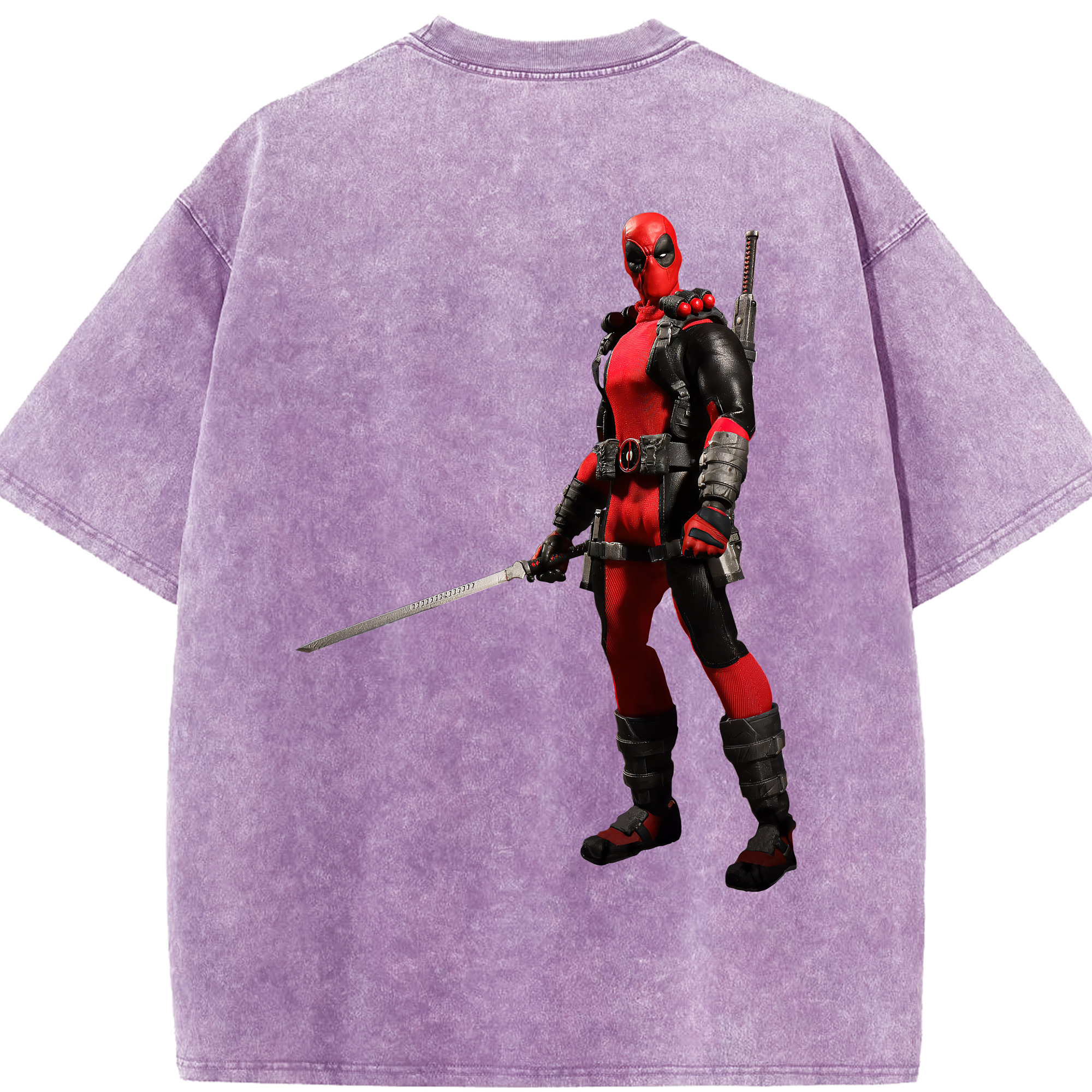（画像用） Deadpool デッドプール 綿100% ヴィンテージ風 半袖Tシャツ（背面プリント）
