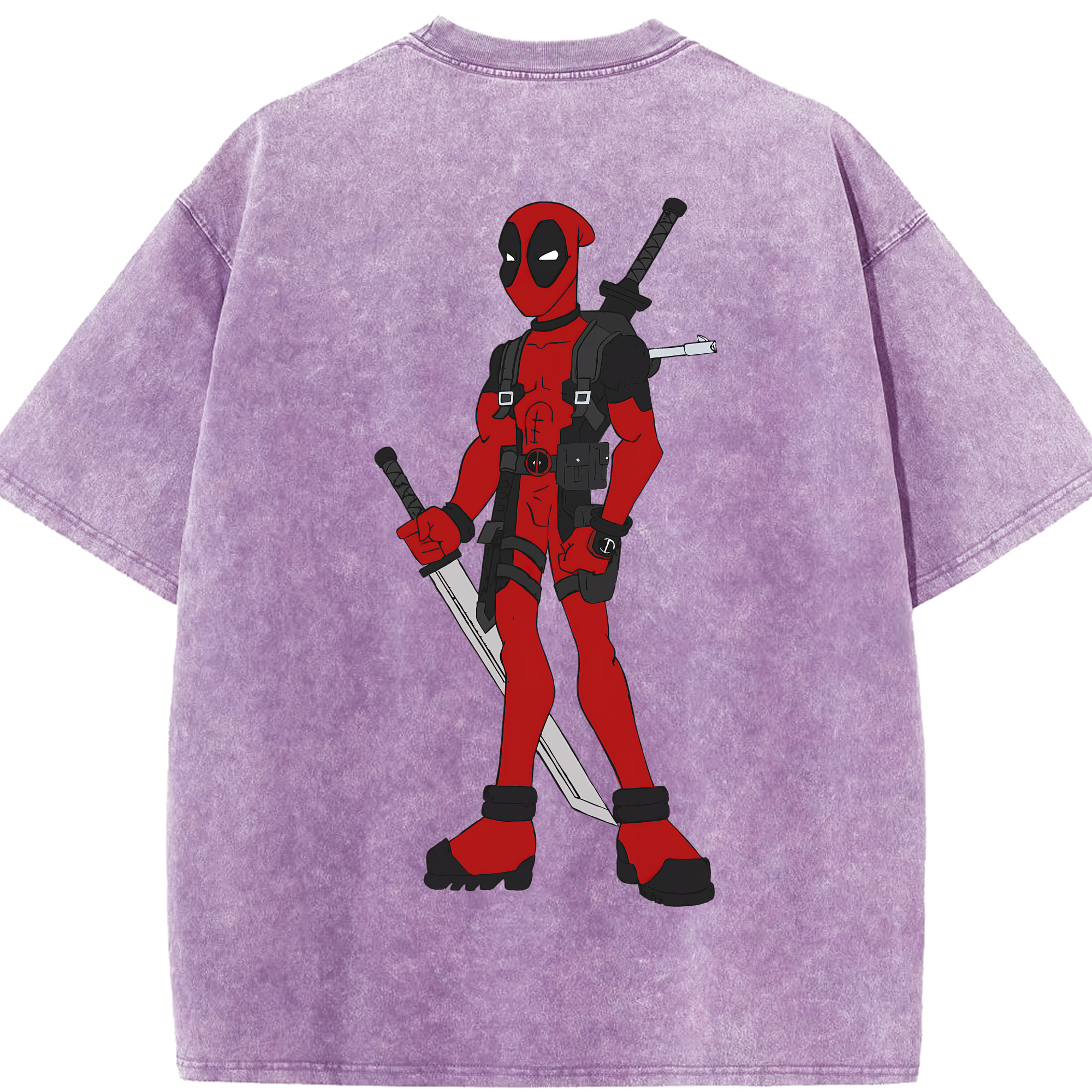 （画像用） Deadpool デッドプール 綿100% ヴィンテージ風 半袖Tシャツ（背面プリント）