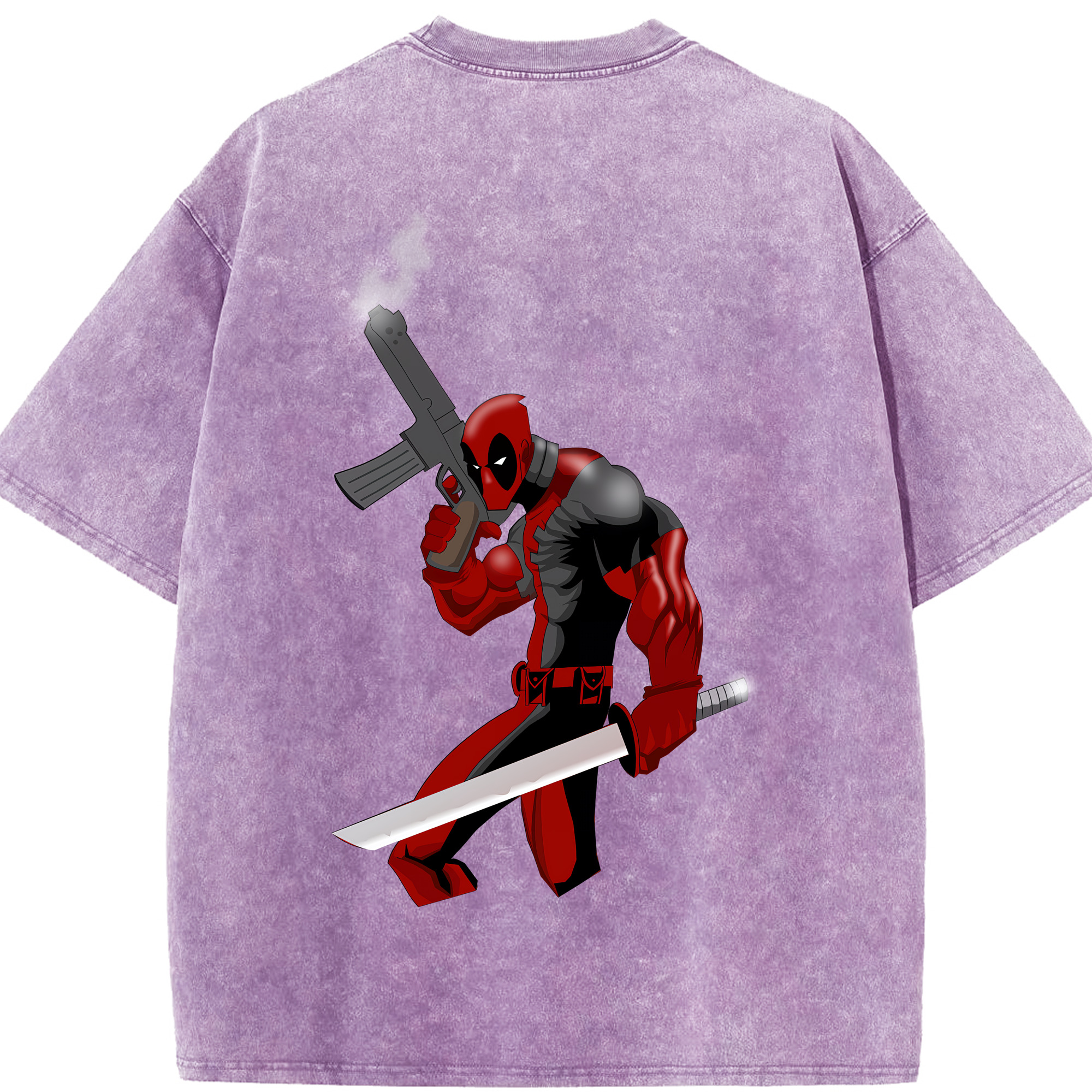 （画像用） Deadpool デッドプール 綿100% ヴィンテージ風 半袖Tシャツ（背面プリント）