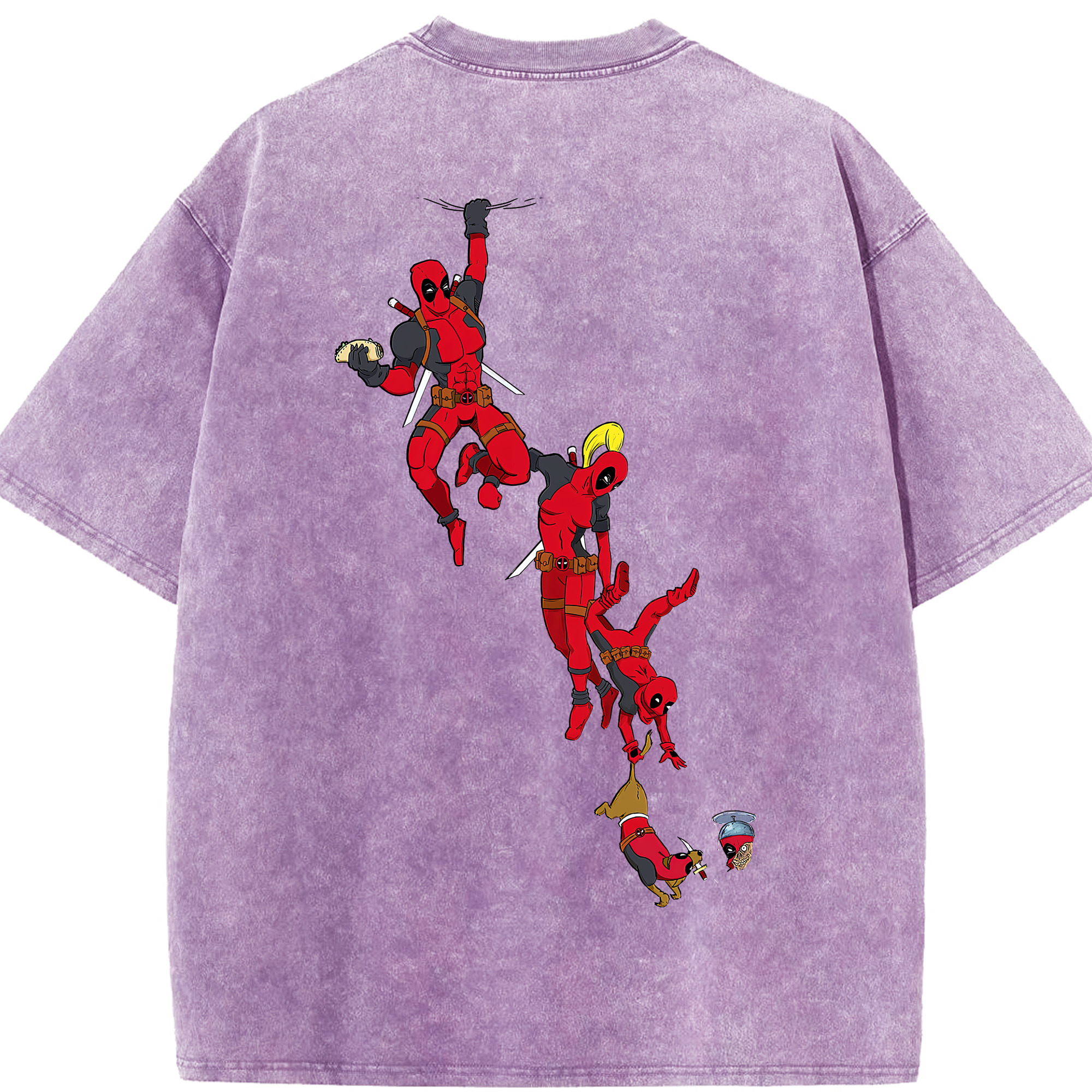 （画像用） Deadpool デッドプール 綿100% ヴィンテージ風 半袖Tシャツ（背面プリント）
