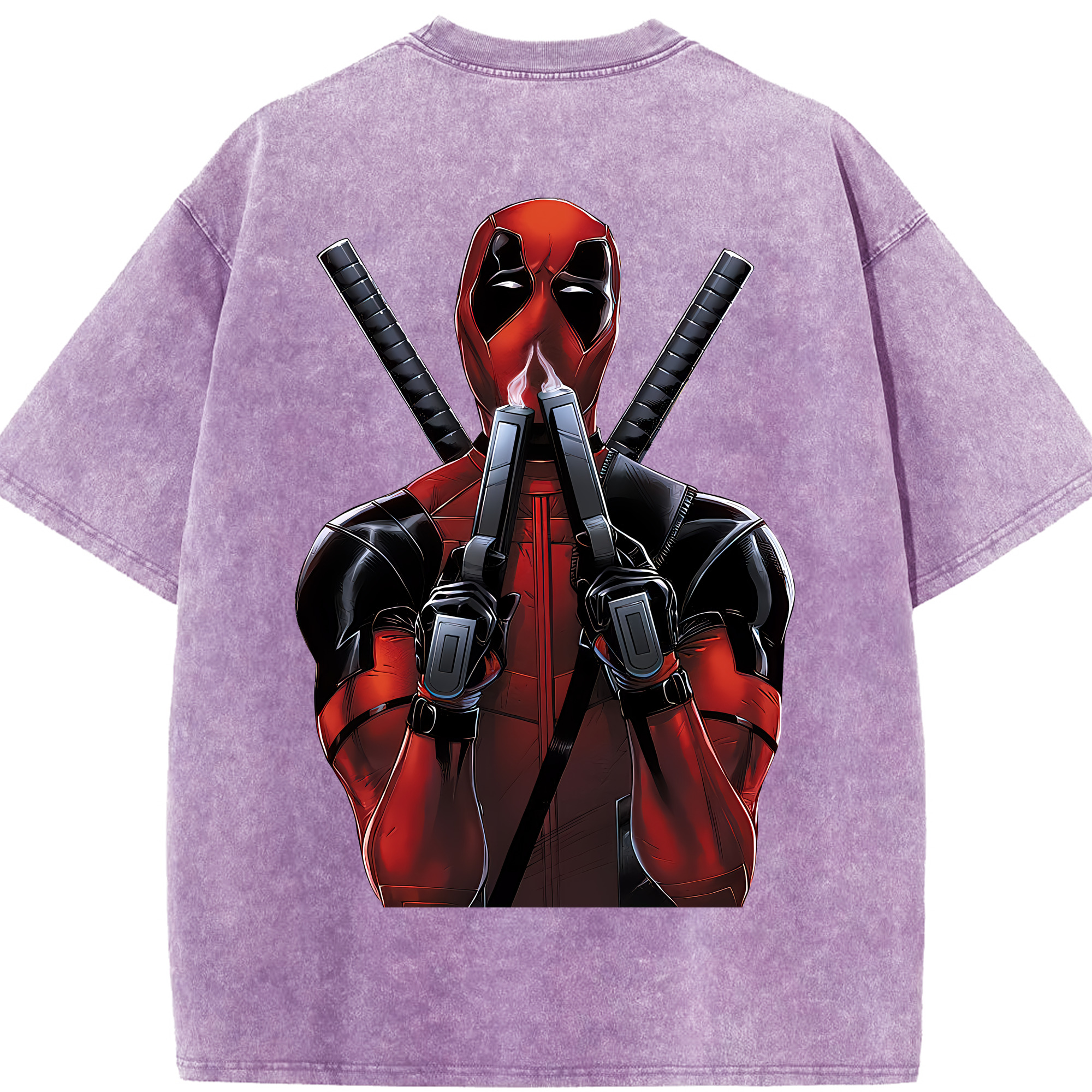 （画像用） Deadpool デッドプール 綿100% ヴィンテージ風 半袖Tシャツ（背面プリント）
