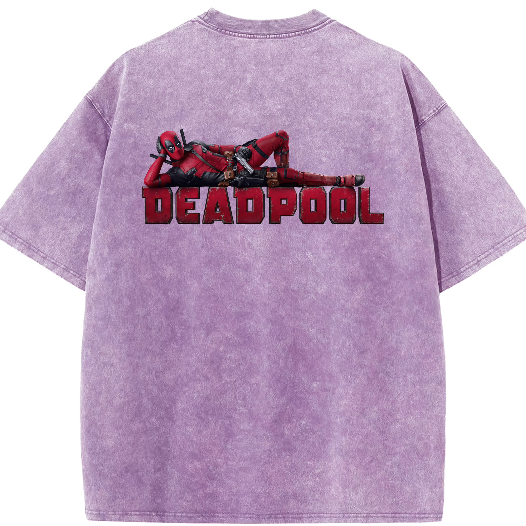 （画像用） Deadpool デッドプール 綿100% ヴィンテージ風 半袖Tシャツ（背面プリント）