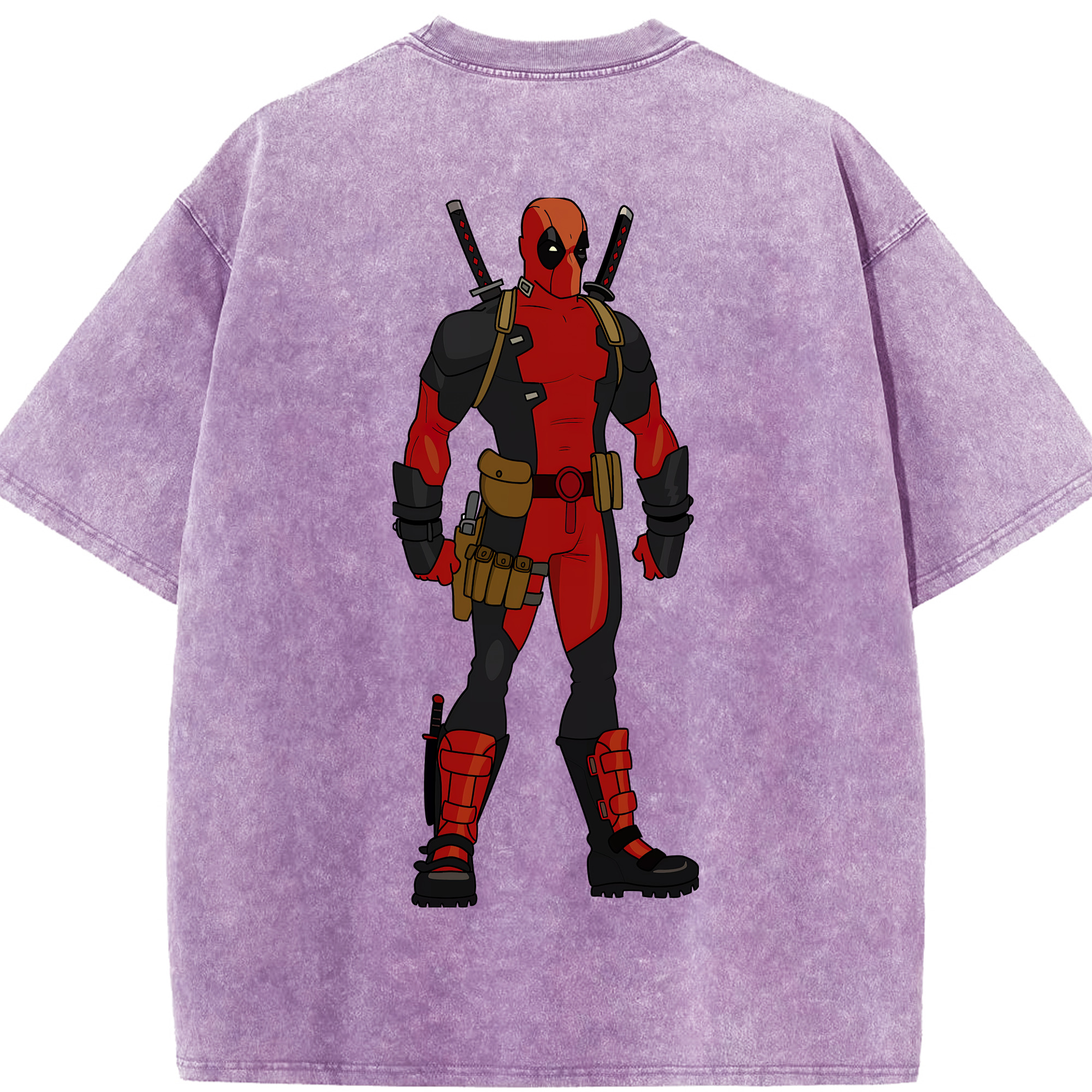 （画像用） Deadpool デッドプール 綿100% ヴィンテージ風 半袖Tシャツ（背面プリント）