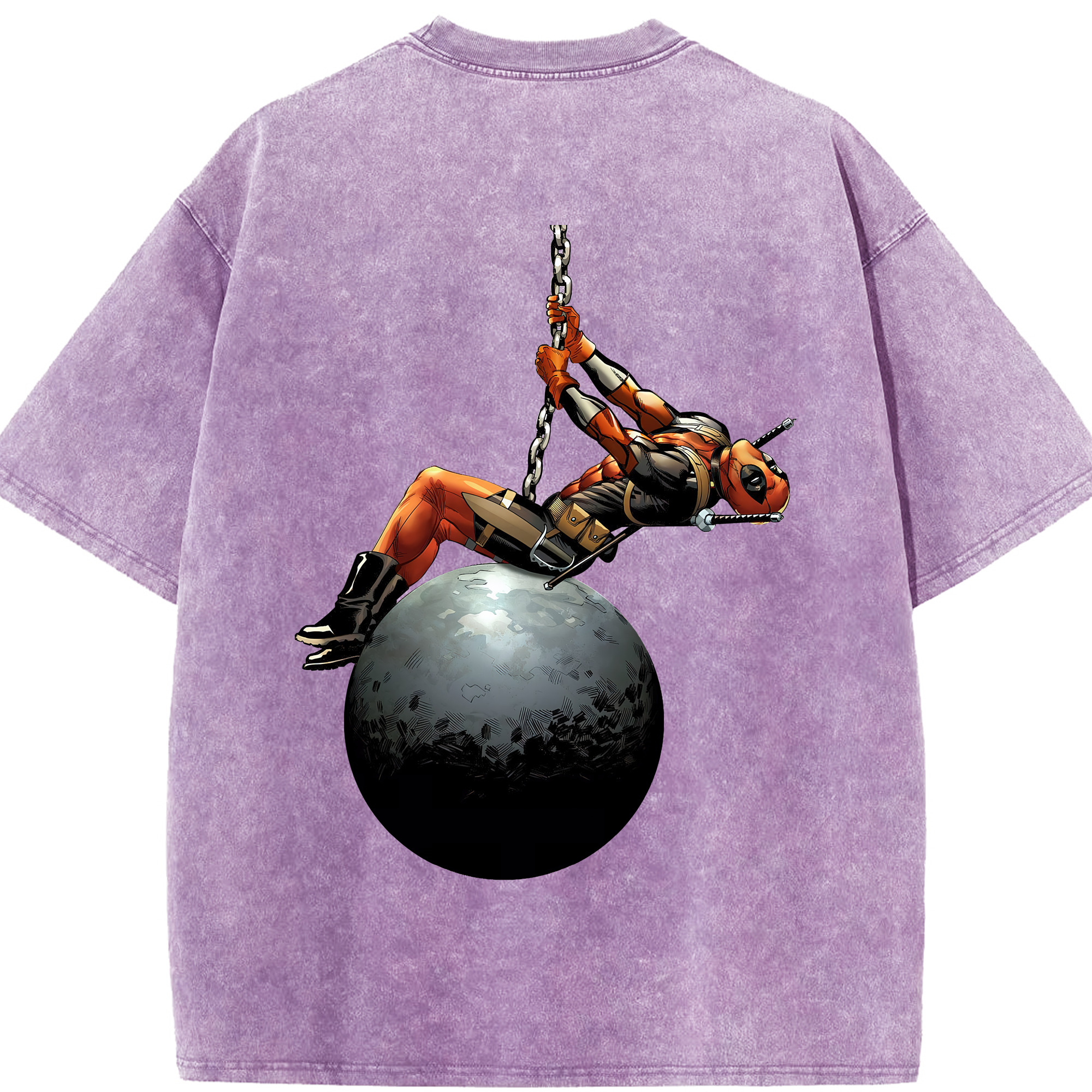 （画像用） Deadpool デッドプール 綿100% ヴィンテージ風 半袖Tシャツ（背面プリント）
