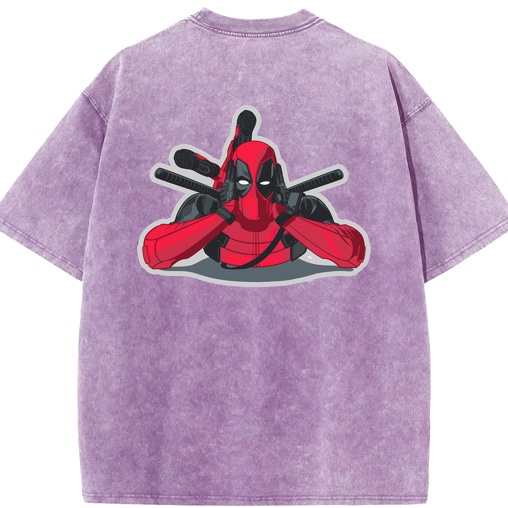 （画像用） Deadpool デッドプール 綿100% ヴィンテージ風 半袖Tシャツ（背面プリント）