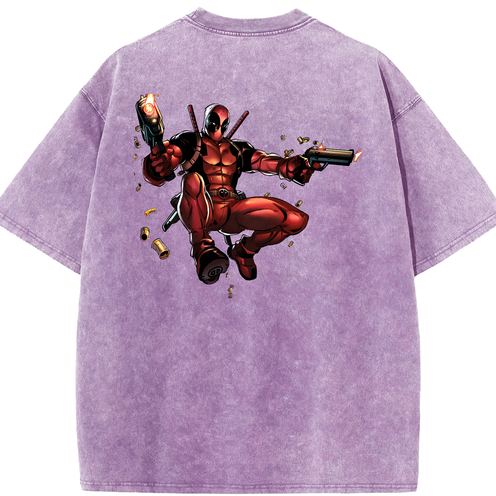 （画像用） Deadpool デッドプール 綿100% ヴィンテージ風 半袖Tシャツ（背面プリント）