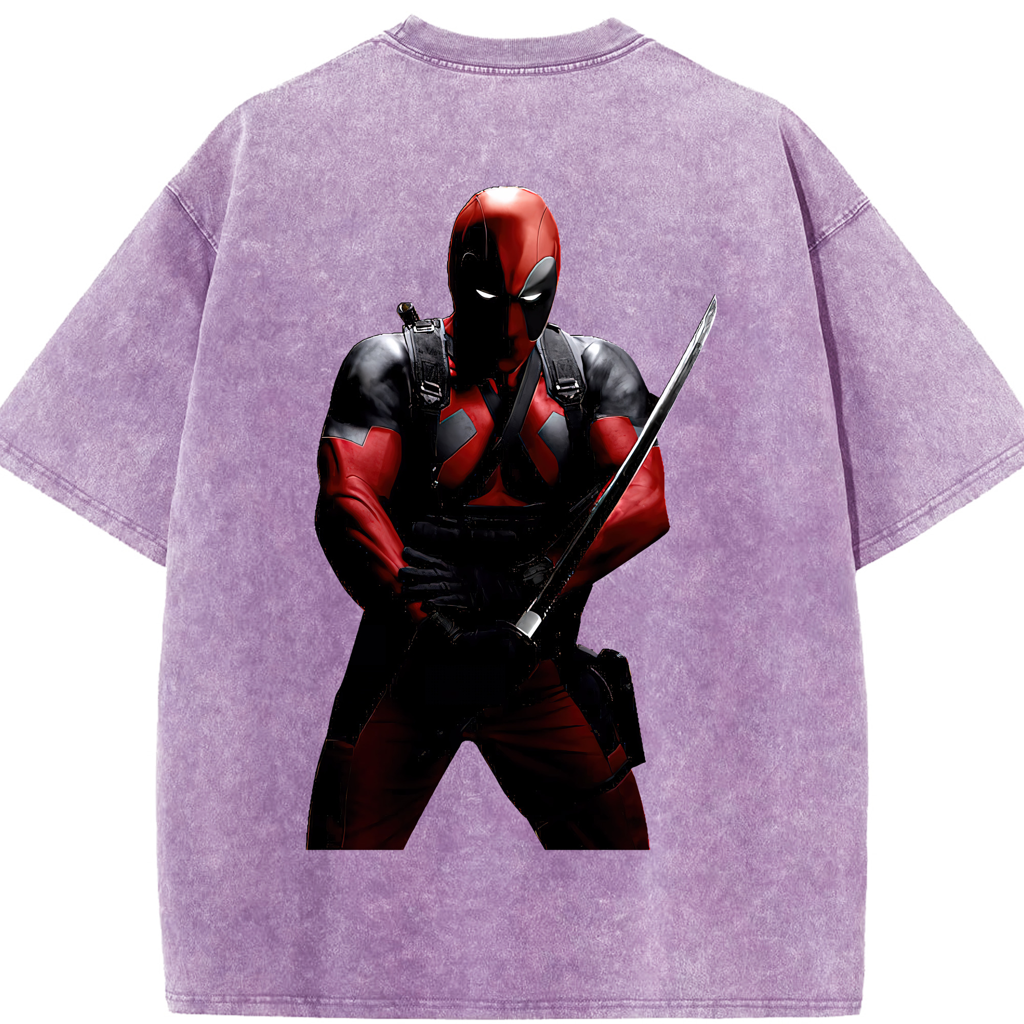 （画像用） Deadpool デッドプール 綿100% ヴィンテージ風 半袖Tシャツ（背面プリント）