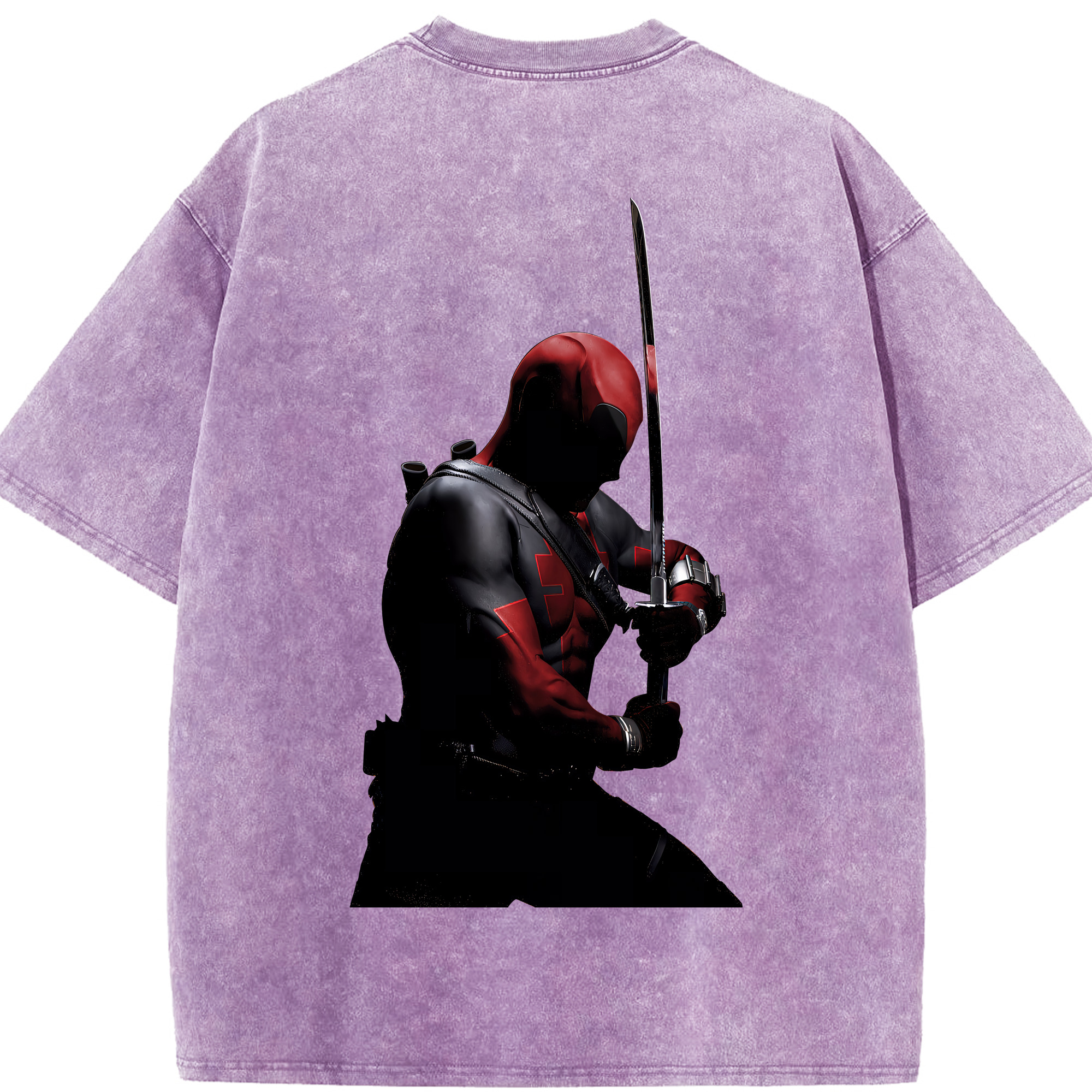 （画像用） Deadpool デッドプール 綿100% ヴィンテージ風 半袖Tシャツ（背面プリント）
