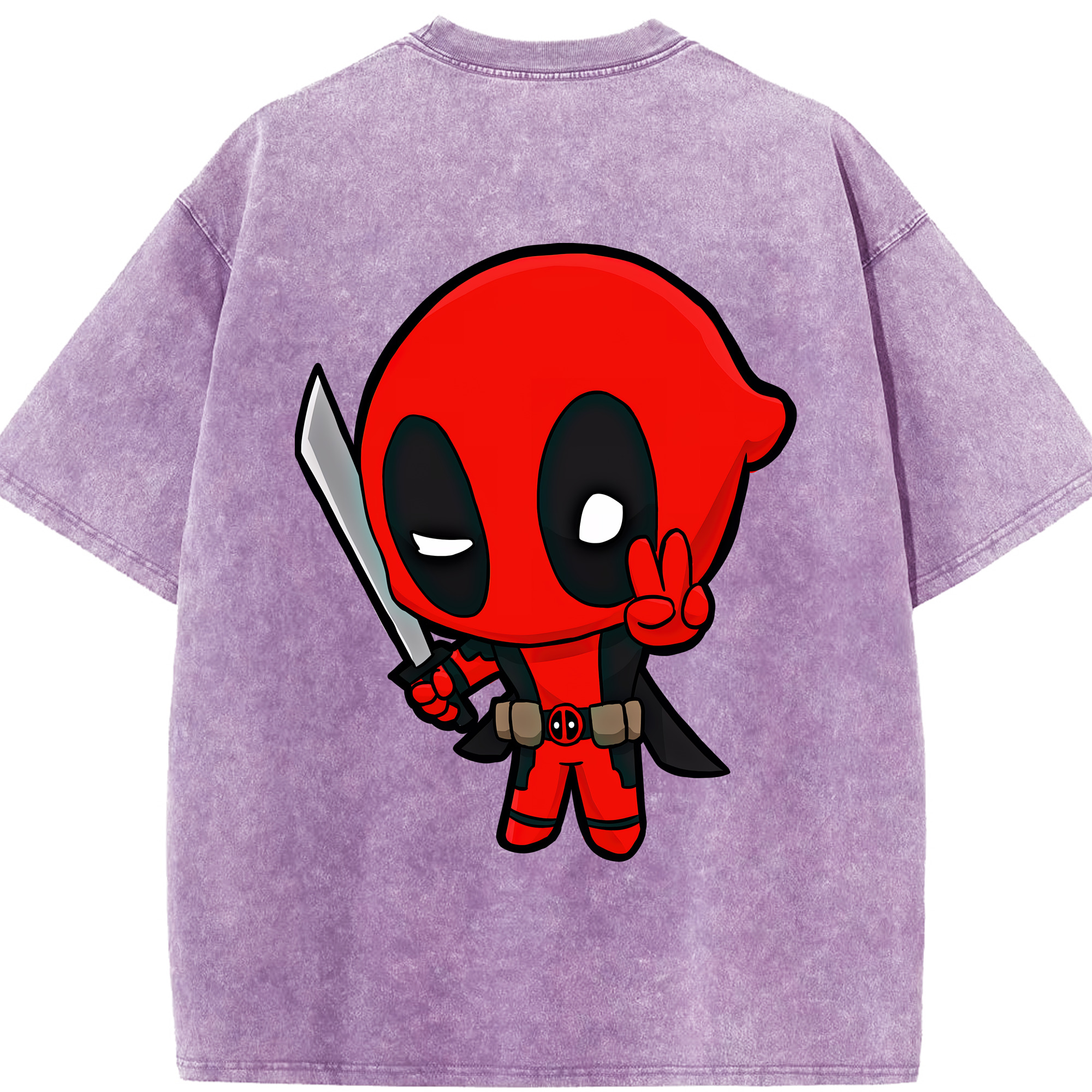 （画像用） Deadpool デッドプール 綿100% ヴィンテージ風 半袖Tシャツ（背面プリント）