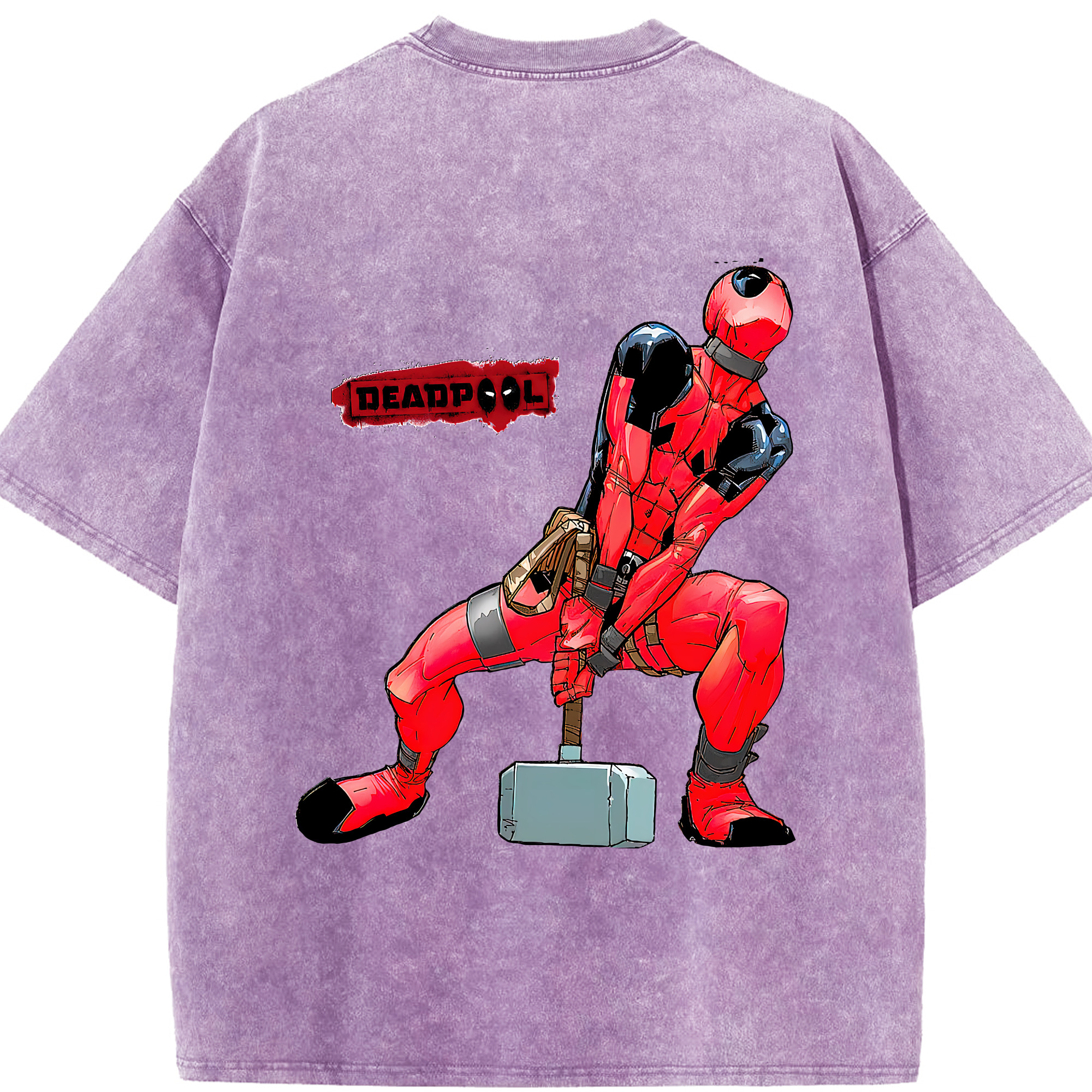 （画像用） Deadpool デッドプール 綿100% ヴィンテージ風 半袖Tシャツ（背面プリント）