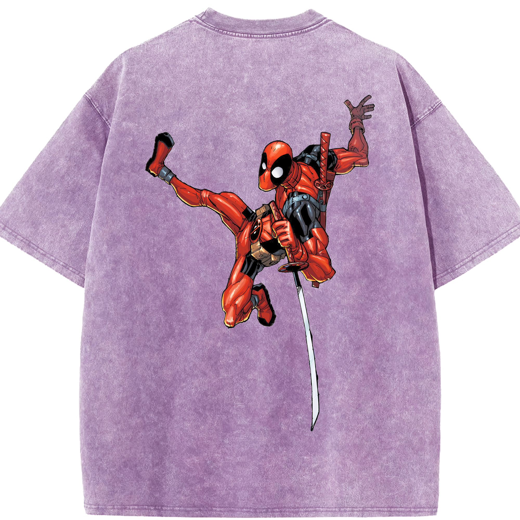 （画像用） Deadpool デッドプール 綿100% ヴィンテージ風 半袖Tシャツ（背面プリント）