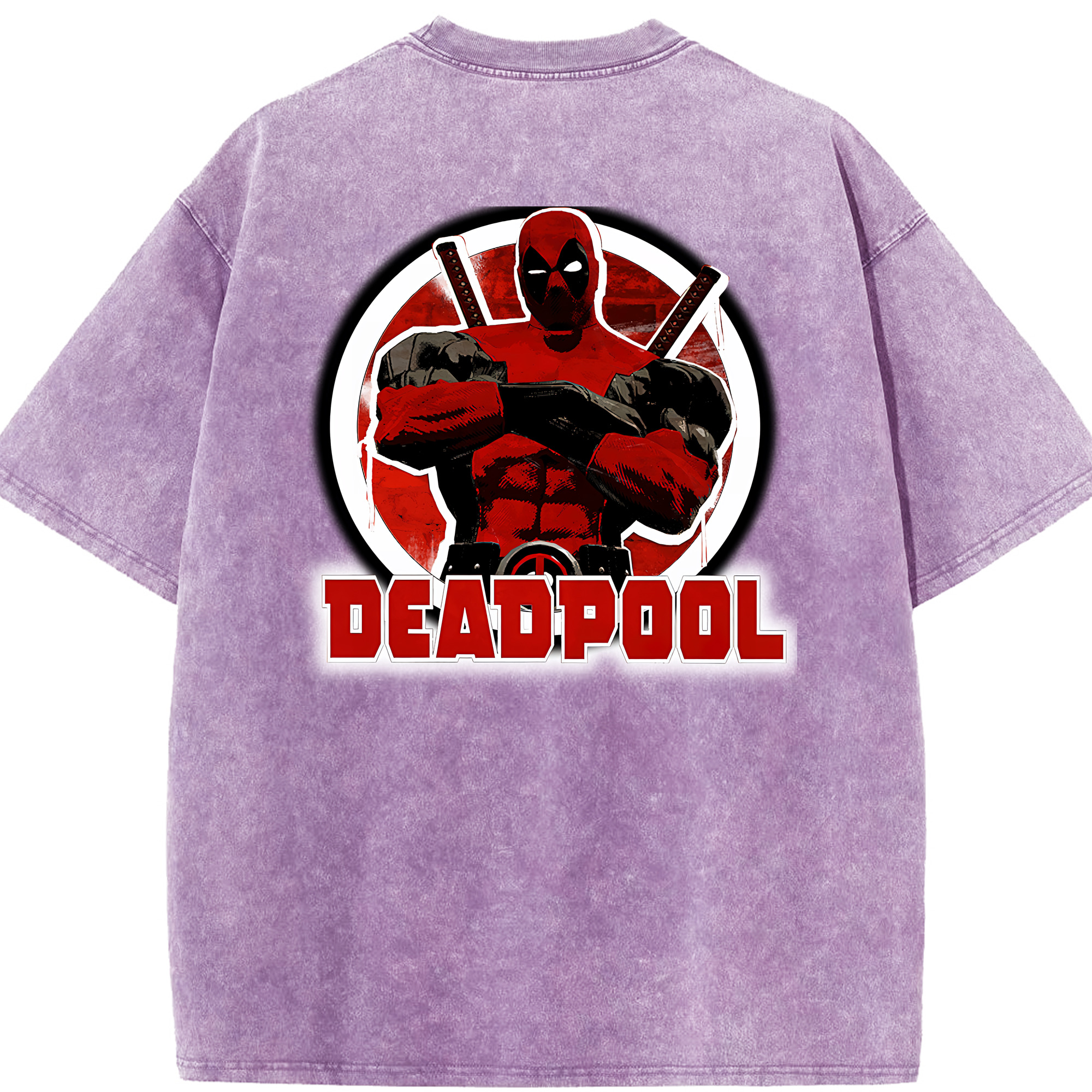 （画像用） Deadpool デッドプール 綿100% ヴィンテージ風 半袖Tシャツ（背面プリント）
