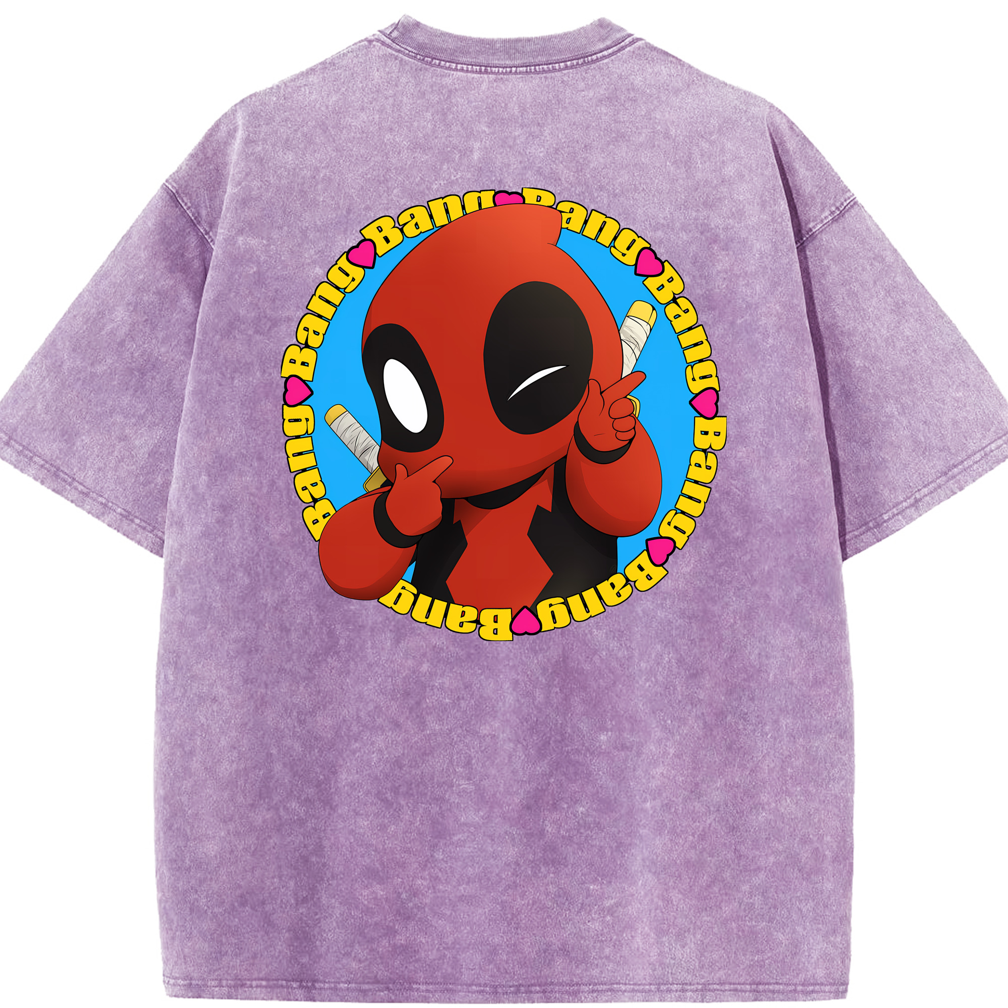 （画像用） Deadpool デッドプール 綿100% ヴィンテージ風 半袖Tシャツ（背面プリント）
