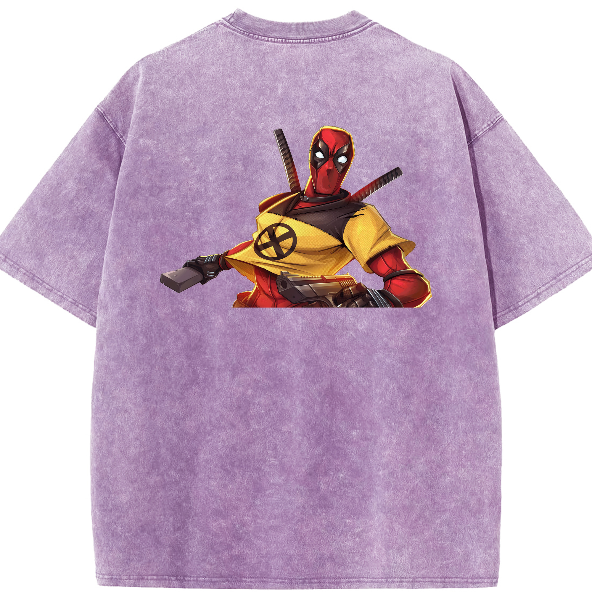 （画像用） Deadpool デッドプール 綿100% ヴィンテージ風 半袖Tシャツ（背面プリント）