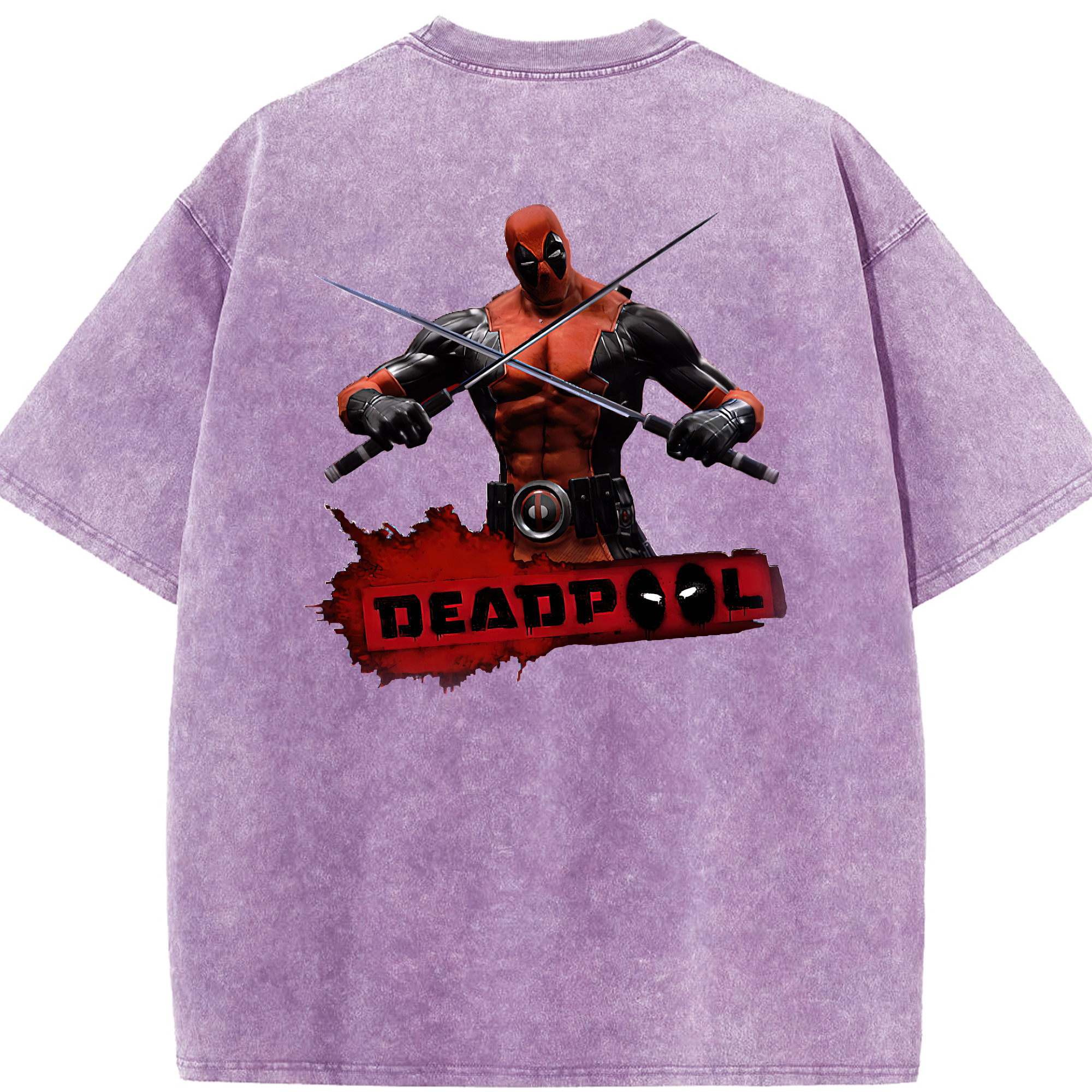 （画像用） Deadpool デッドプール 綿100% ヴィンテージ風 半袖Tシャツ（背面プリント）