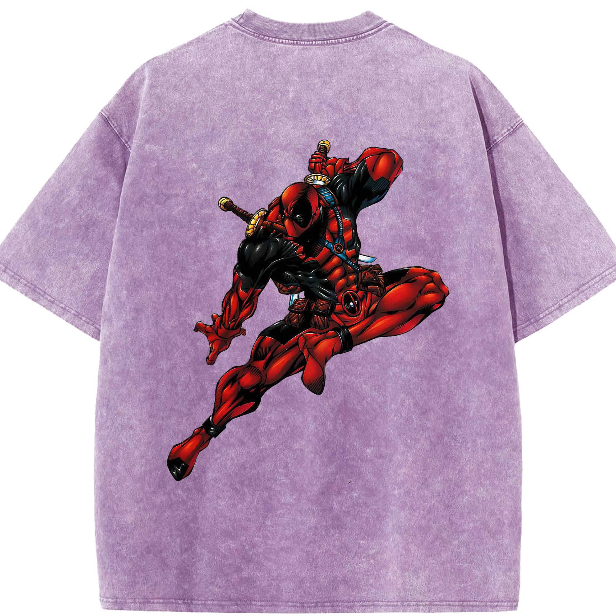 （画像用） Deadpool デッドプール 綿100% ヴィンテージ風 半袖Tシャツ（背面プリント）