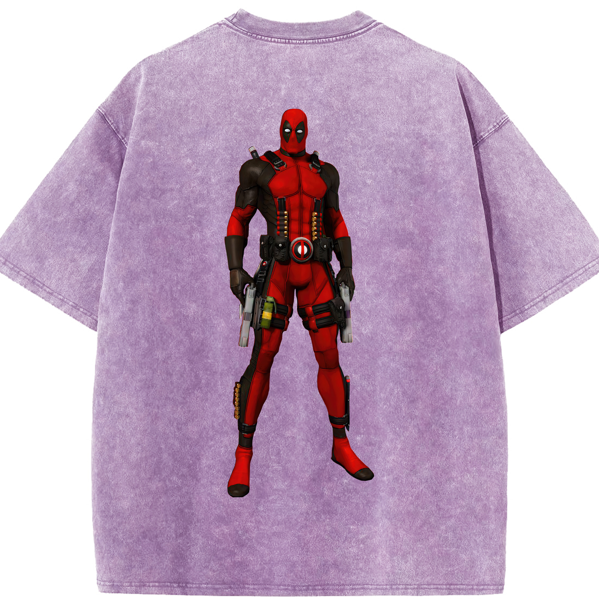（画像用） Deadpool デッドプール 綿100% ヴィンテージ風 半袖Tシャツ（背面プリント）