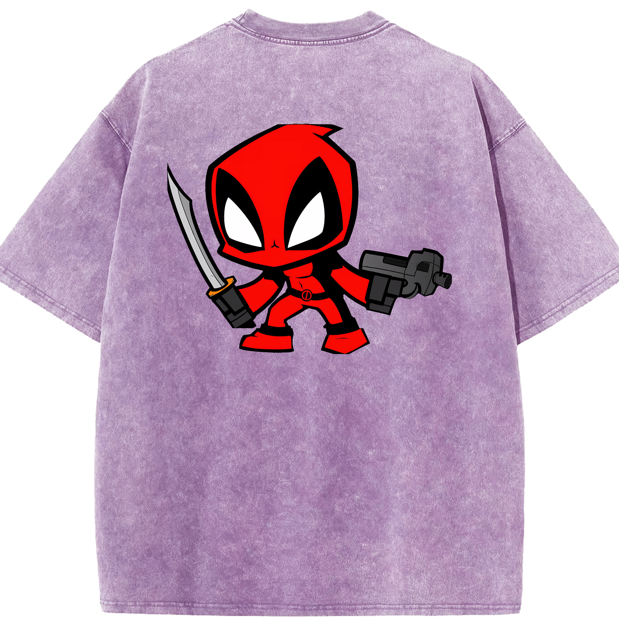 （画像用） Deadpool デッドプール 綿100% ヴィンテージ風 半袖Tシャツ（背面プリント）