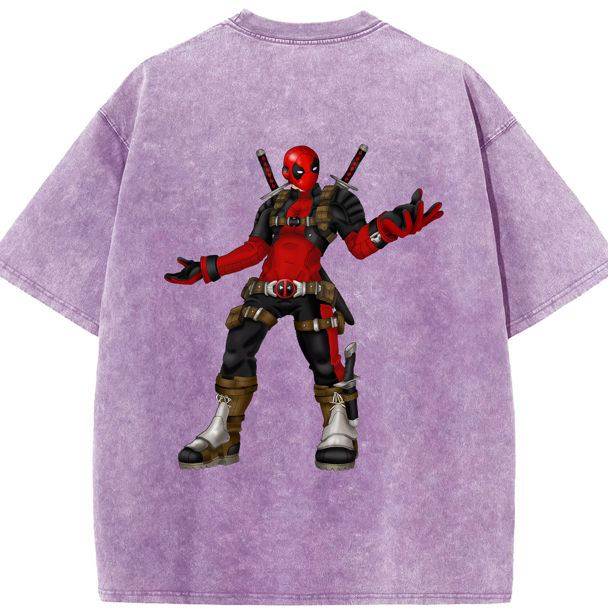 （画像用） Deadpool デッドプール 綿100% ヴィンテージ風 半袖Tシャツ（背面プリント）
