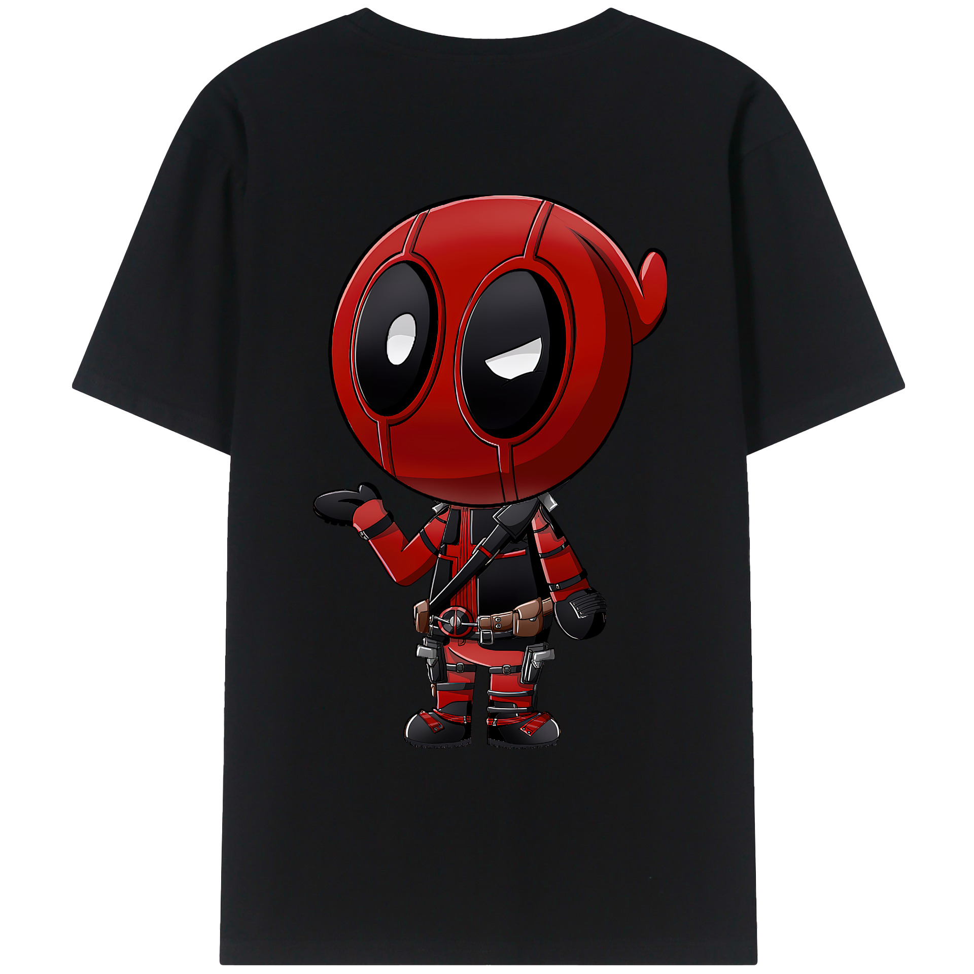 （画像用） Deadpool デッドプール 綿100％ メンズ半袖Tシャツ（バックプリント） 通気性
