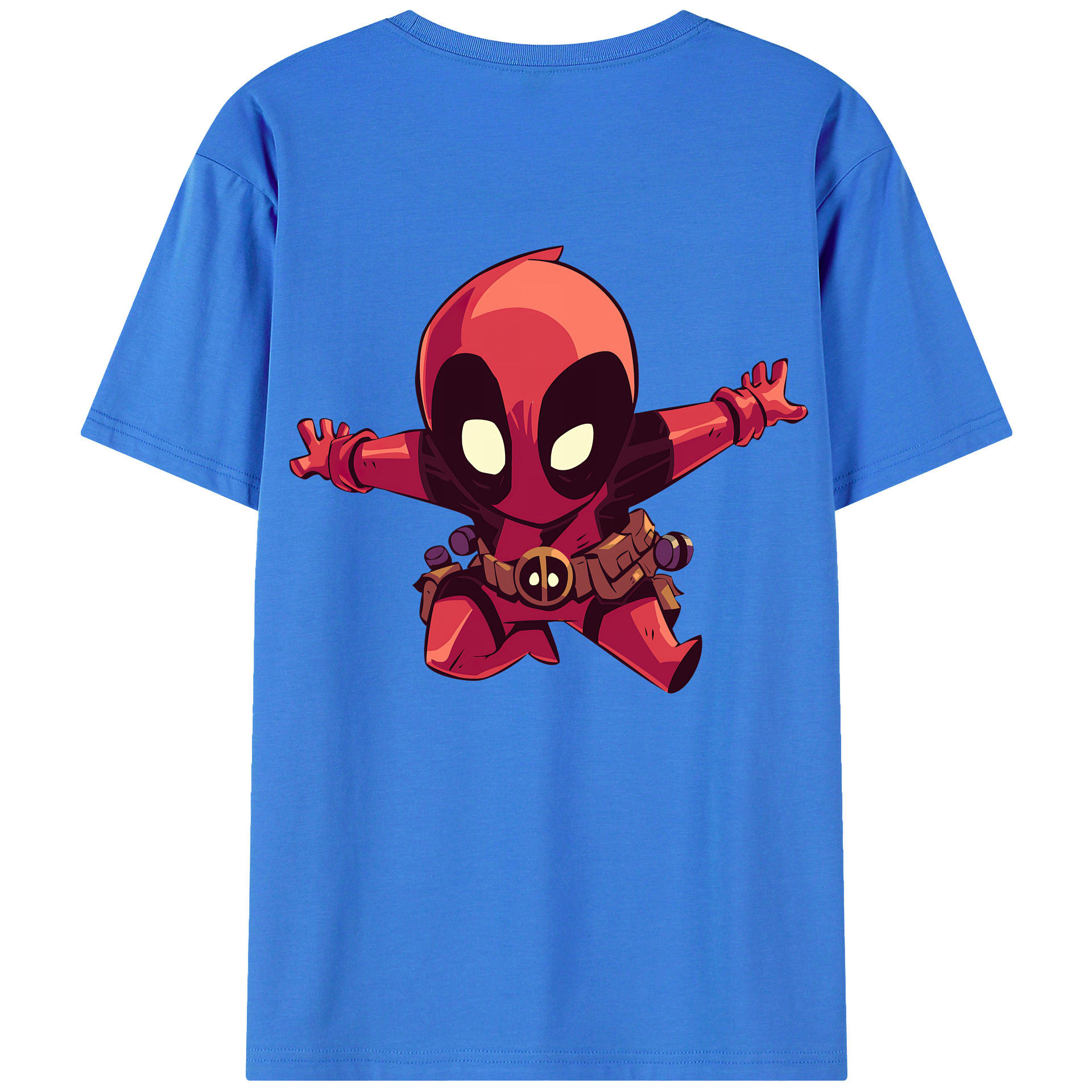 （画像用） Deadpool デッドプール 綿100％ メンズ半袖Tシャツ（バックプリント） 通気性