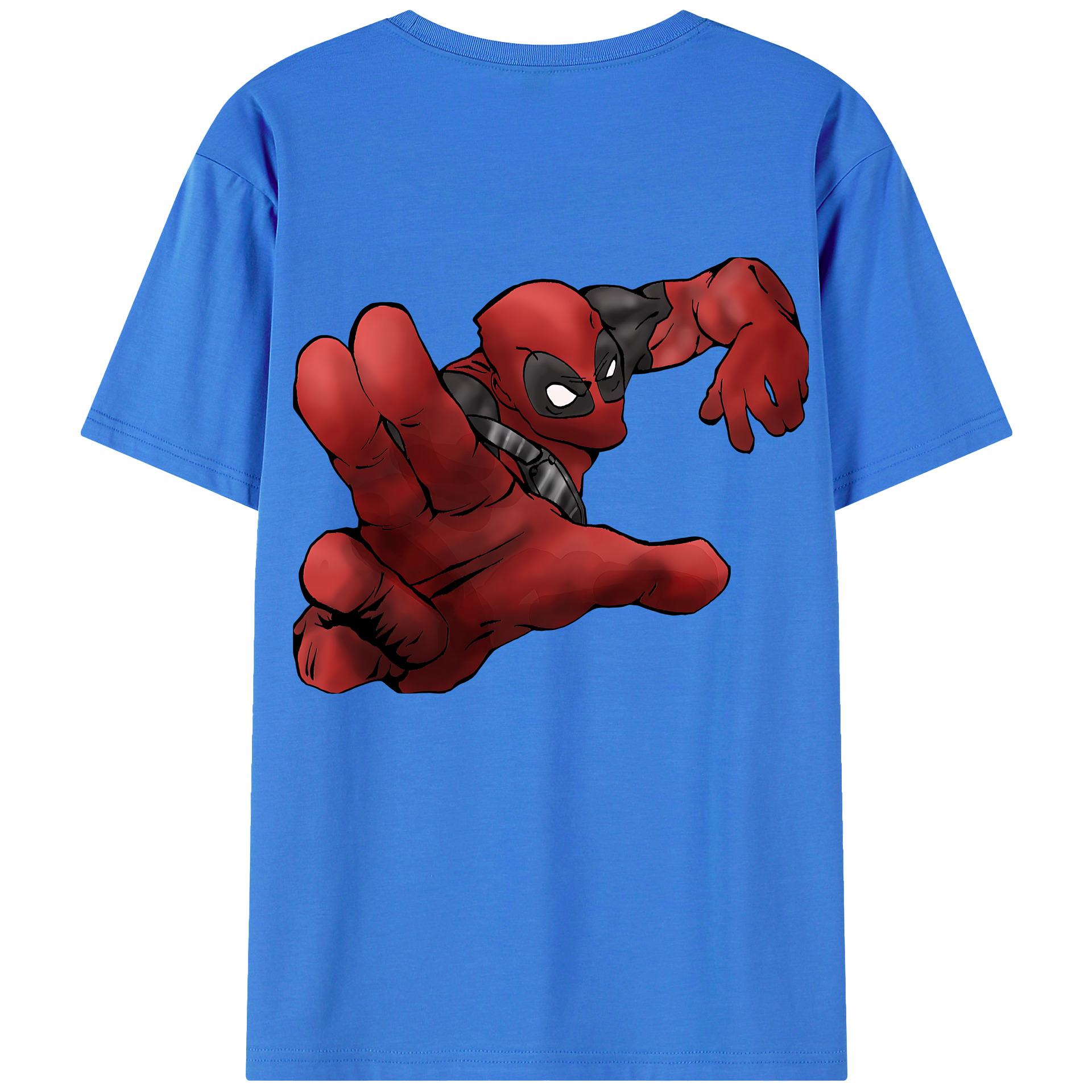 （画像用） Deadpool デッドプール 綿100％ メンズ半袖Tシャツ（バックプリント） 通気性